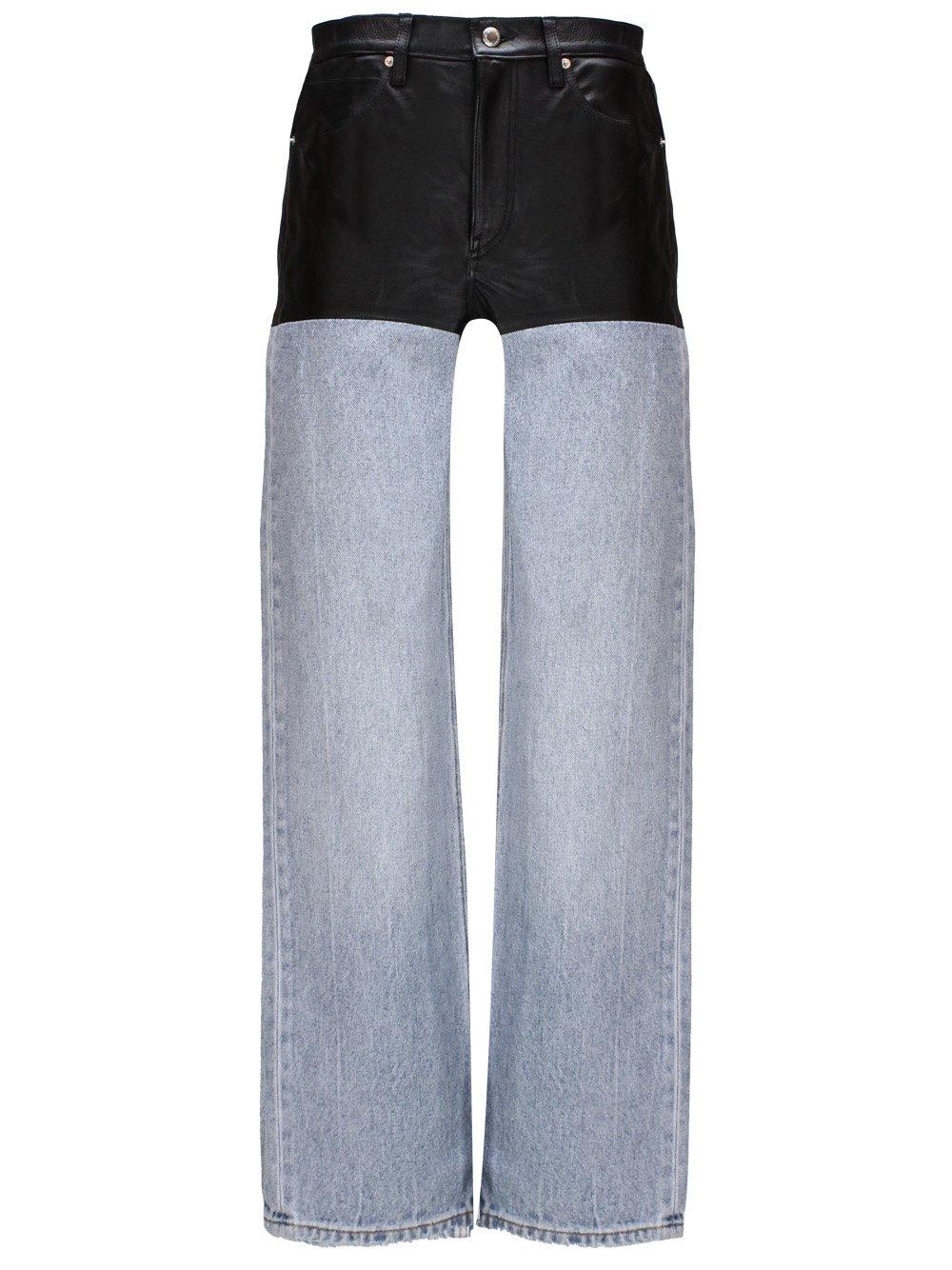Shop Alexander Wang Panelled Straight-leg Jeans In Blue/black