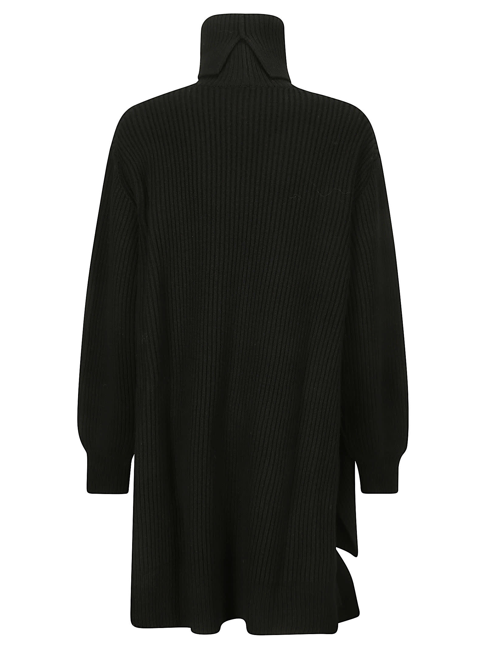 Shop Yohji Yamamoto R-wide High Neck Dress In Black