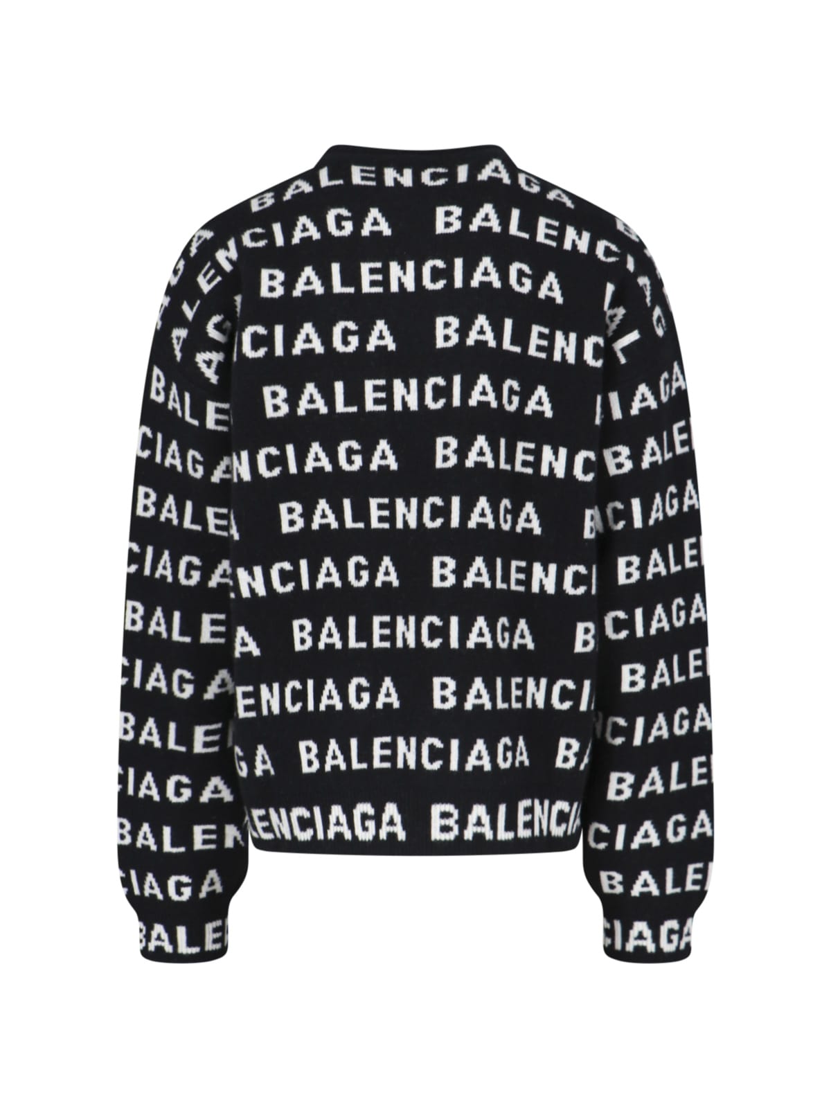 Shop Balenciaga All-over Logo Sweater In Black