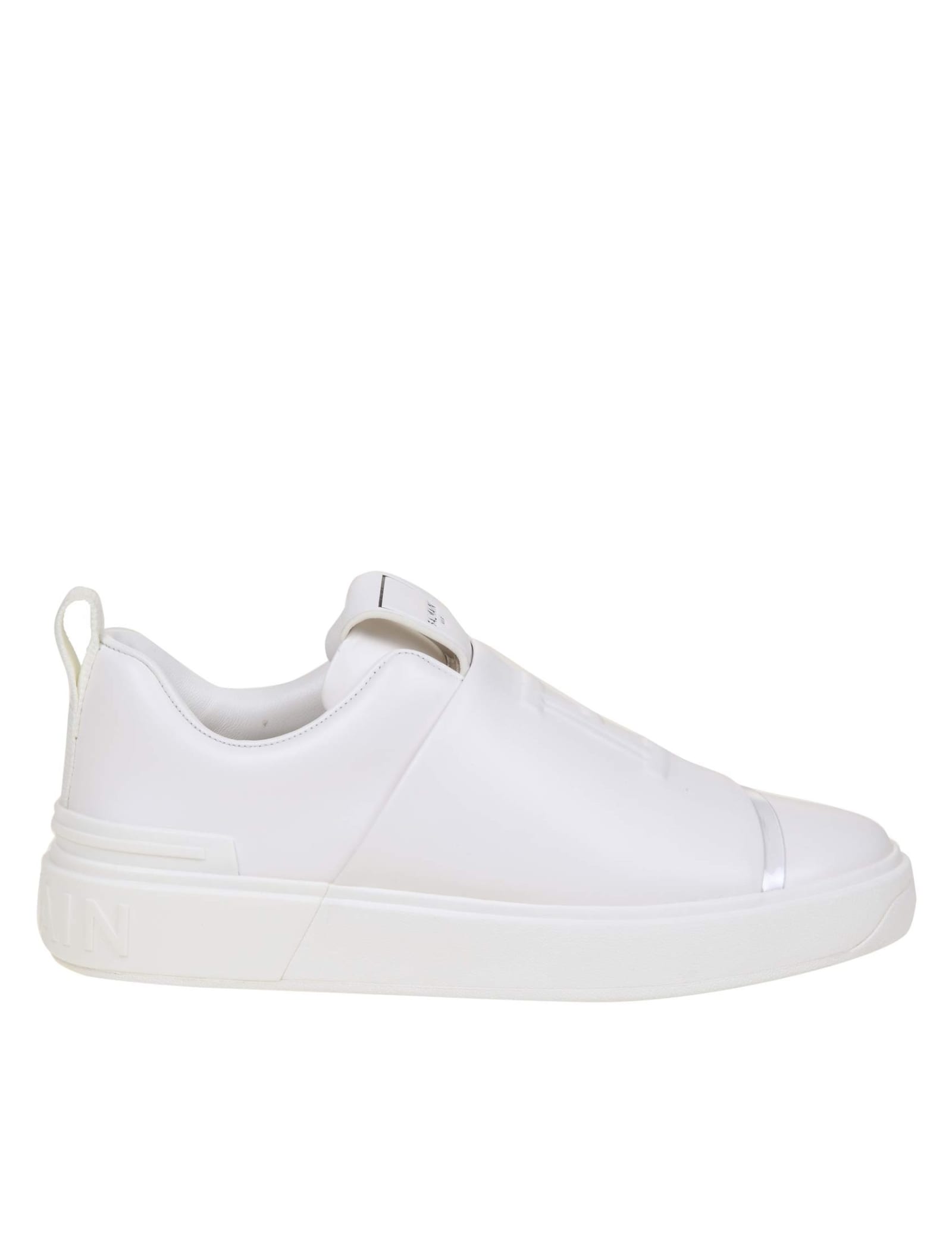 Buy Balmain B-court Easy Sneakers In Leather With Logo online, shop Balmain shoes with free shipping