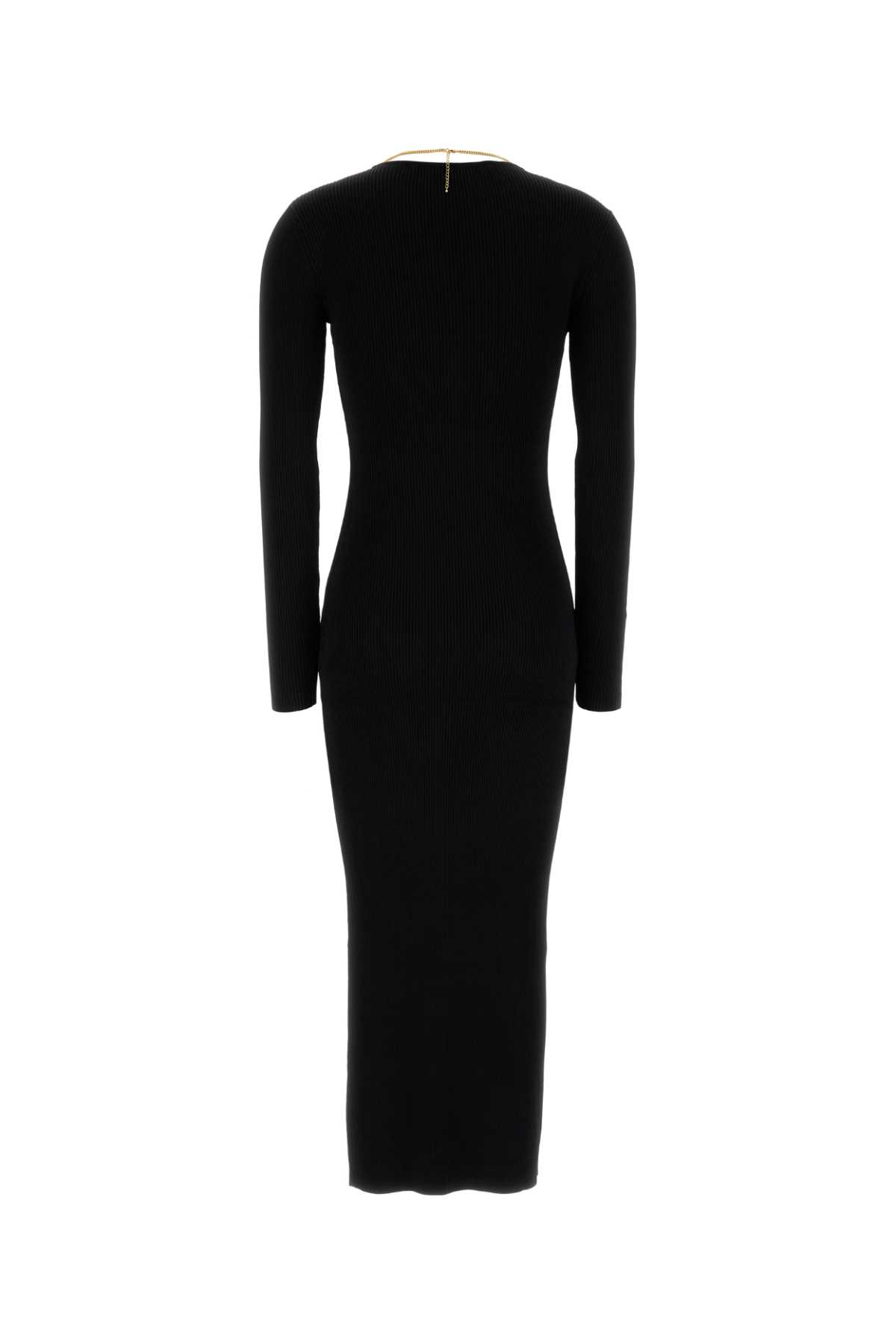 Alexander Wang Stretch Viscose Blend Dress With Gold-tone Detail In Black