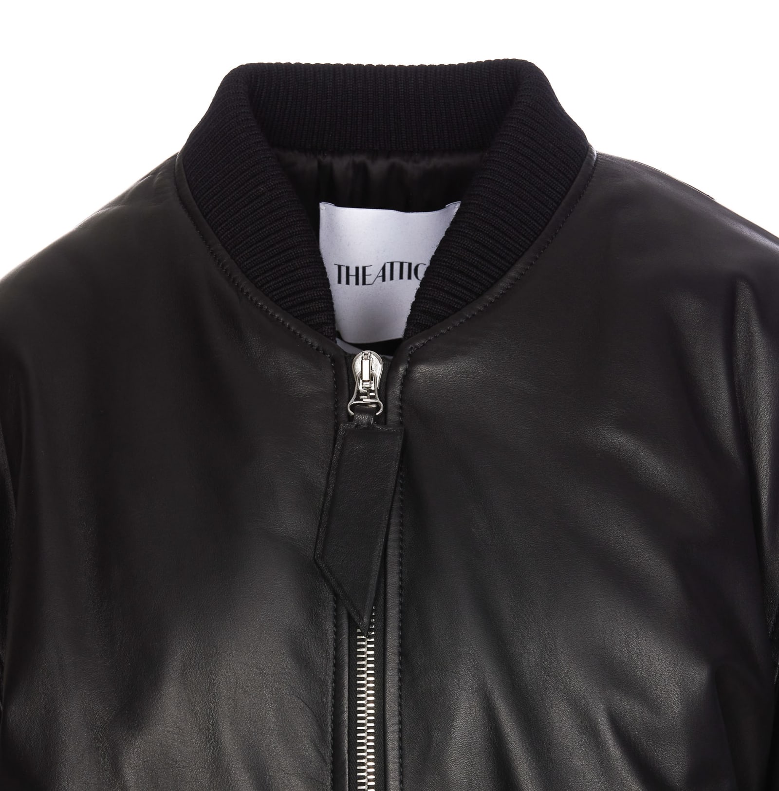 Shop Attico Anja Leather Jacket In Black