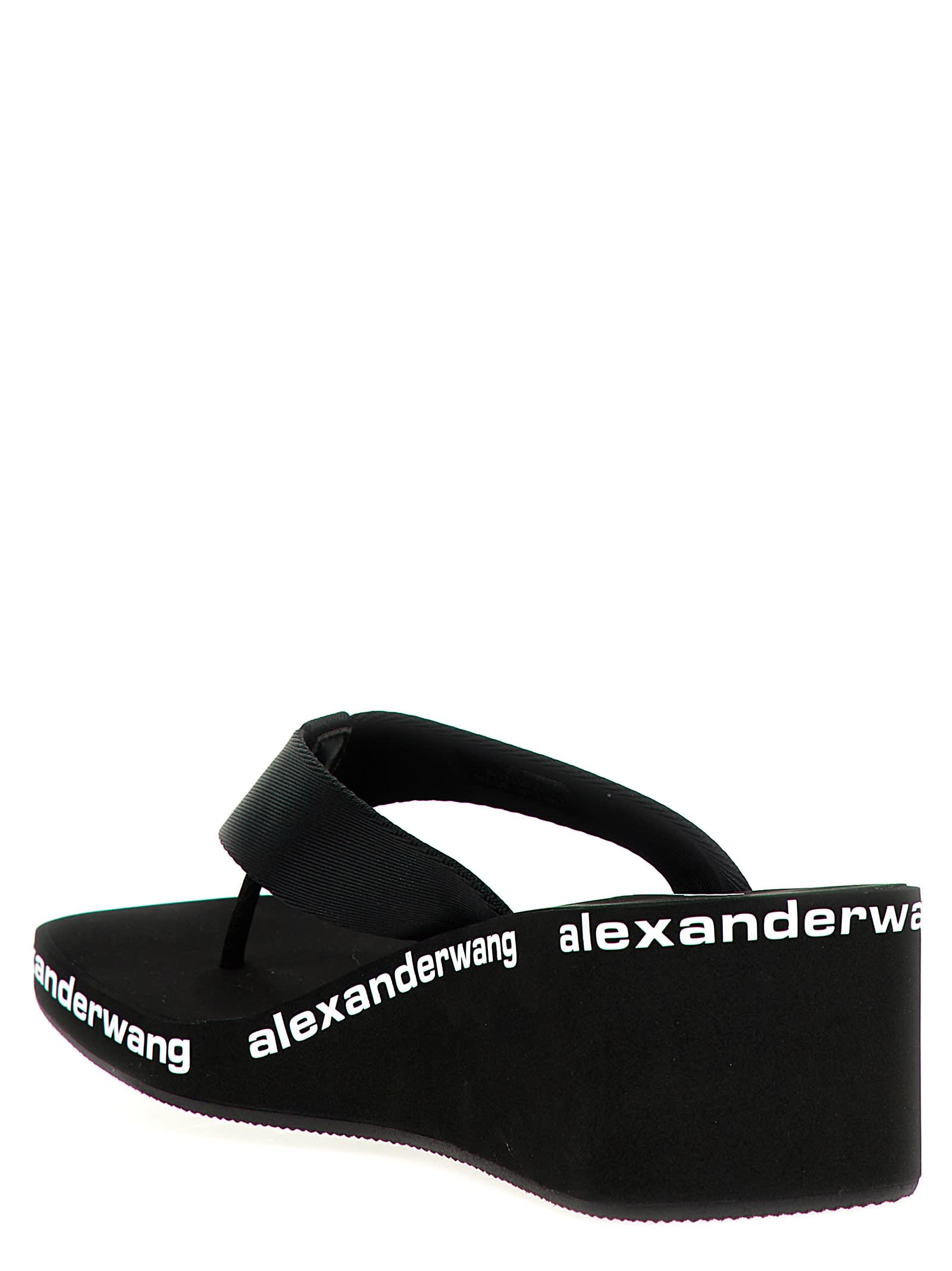 Shop Alexander Wang Wedge Flip Flop Sandals In Black