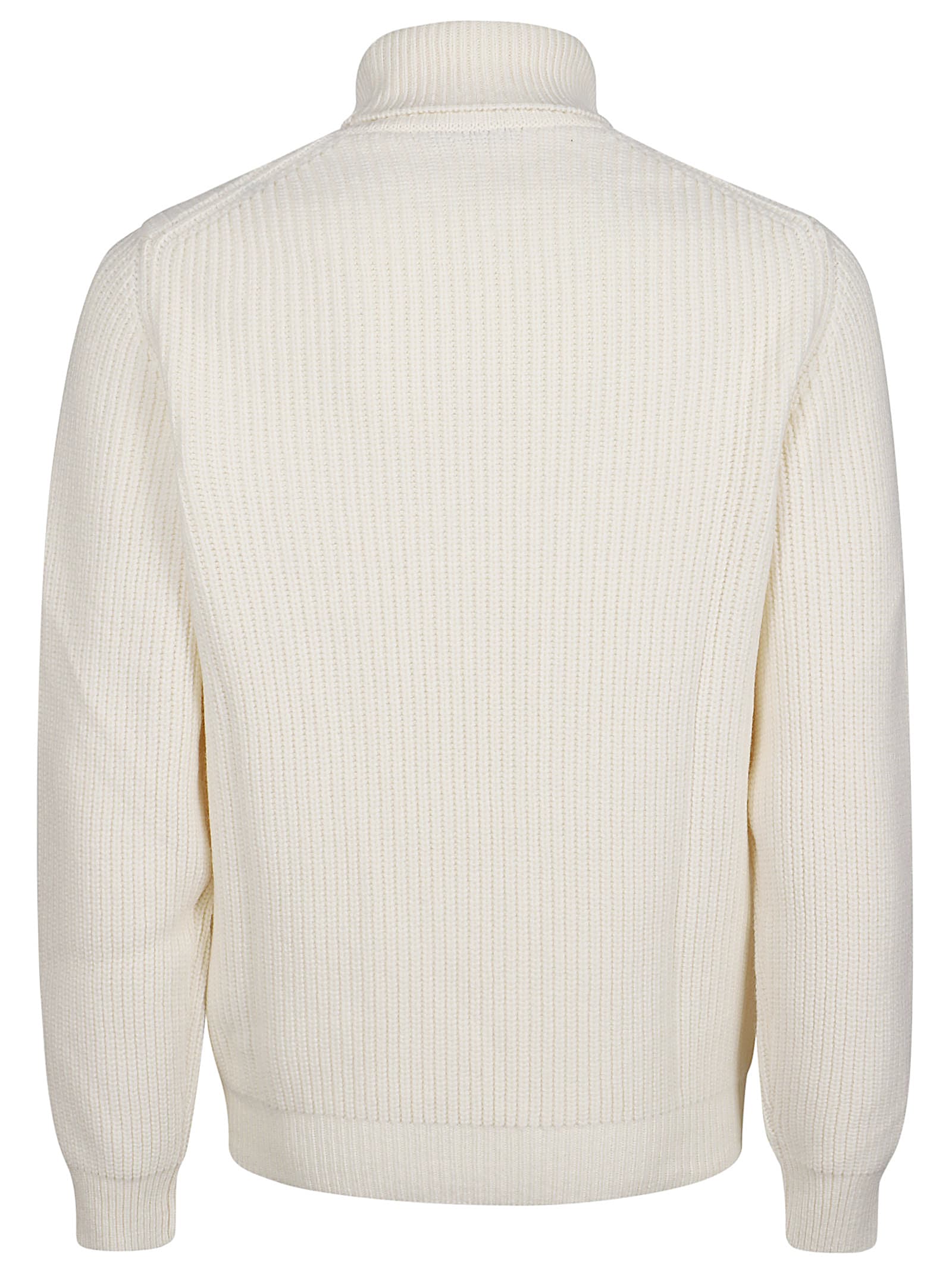 Fay Turtle Neck Sweater In Bianco Latte