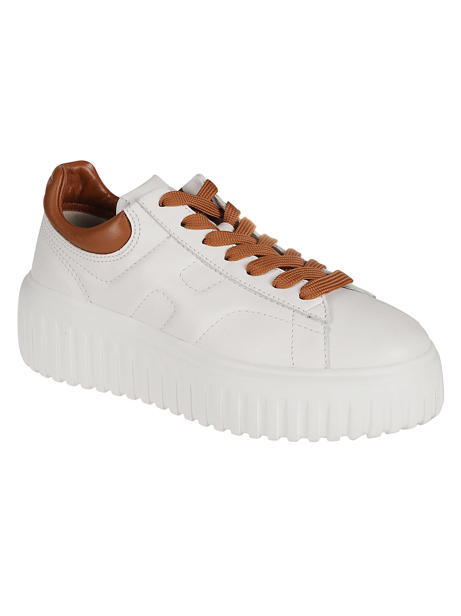 Hogan H-stripes Low-top Leather Sneakers In White