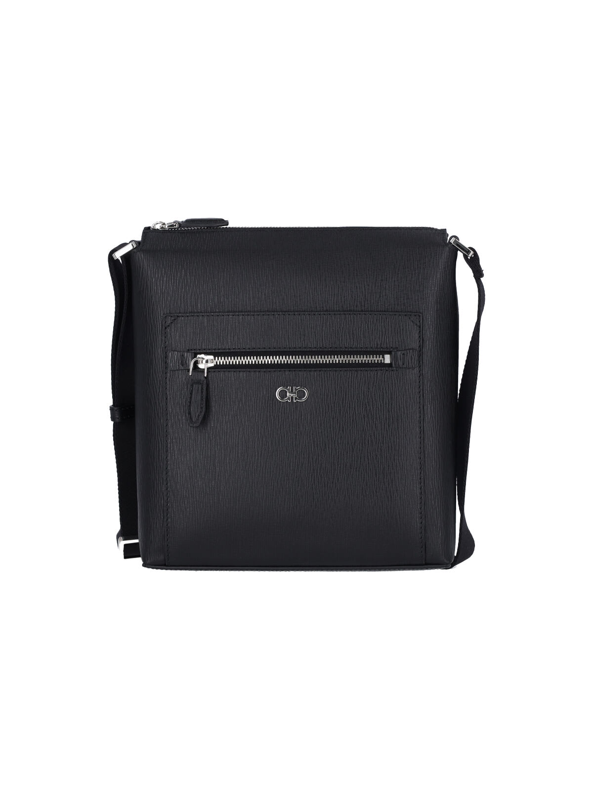 Shop Ferragamo Gancini Crossbody Bag In Black