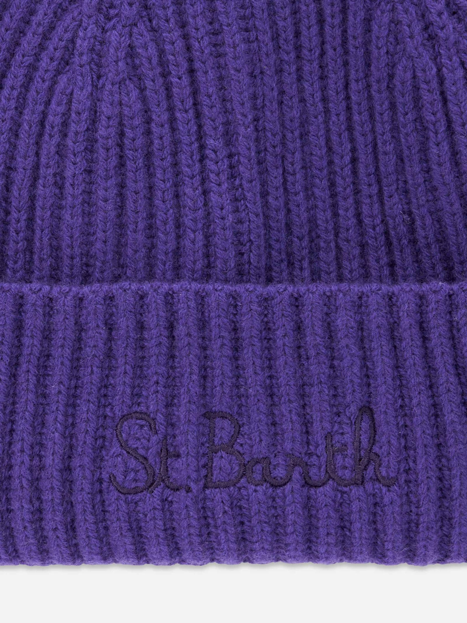 Mc2 Saint Barth Woman Purple Beanie With St. Barth Embroidery In Pink