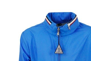 Shop Moncler Windproof Farlak Jacket With Concealed Hood And Zip Closure In Light Blu