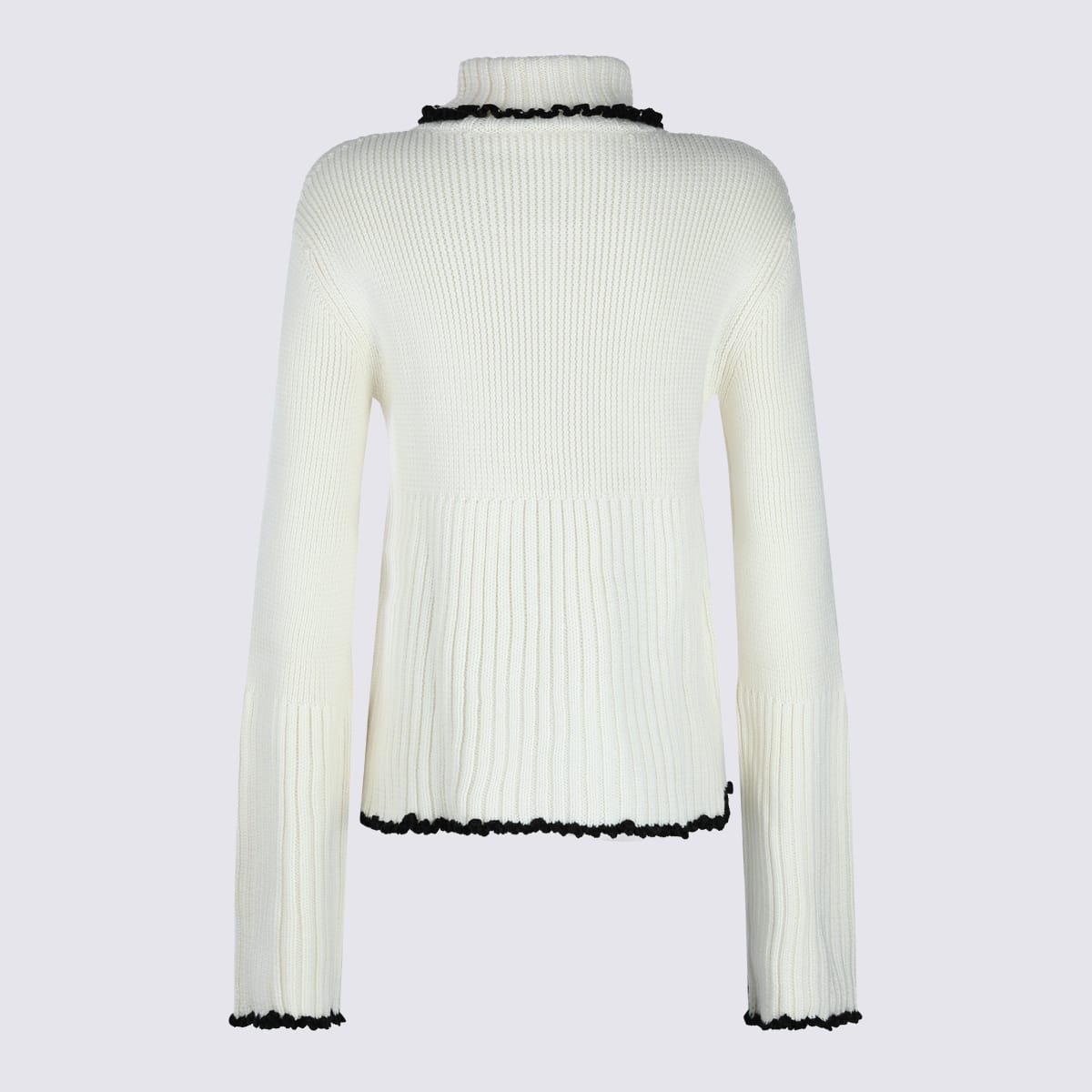 Jil Sander Long Sleeve Turtleneck Contrast Trim In Gray