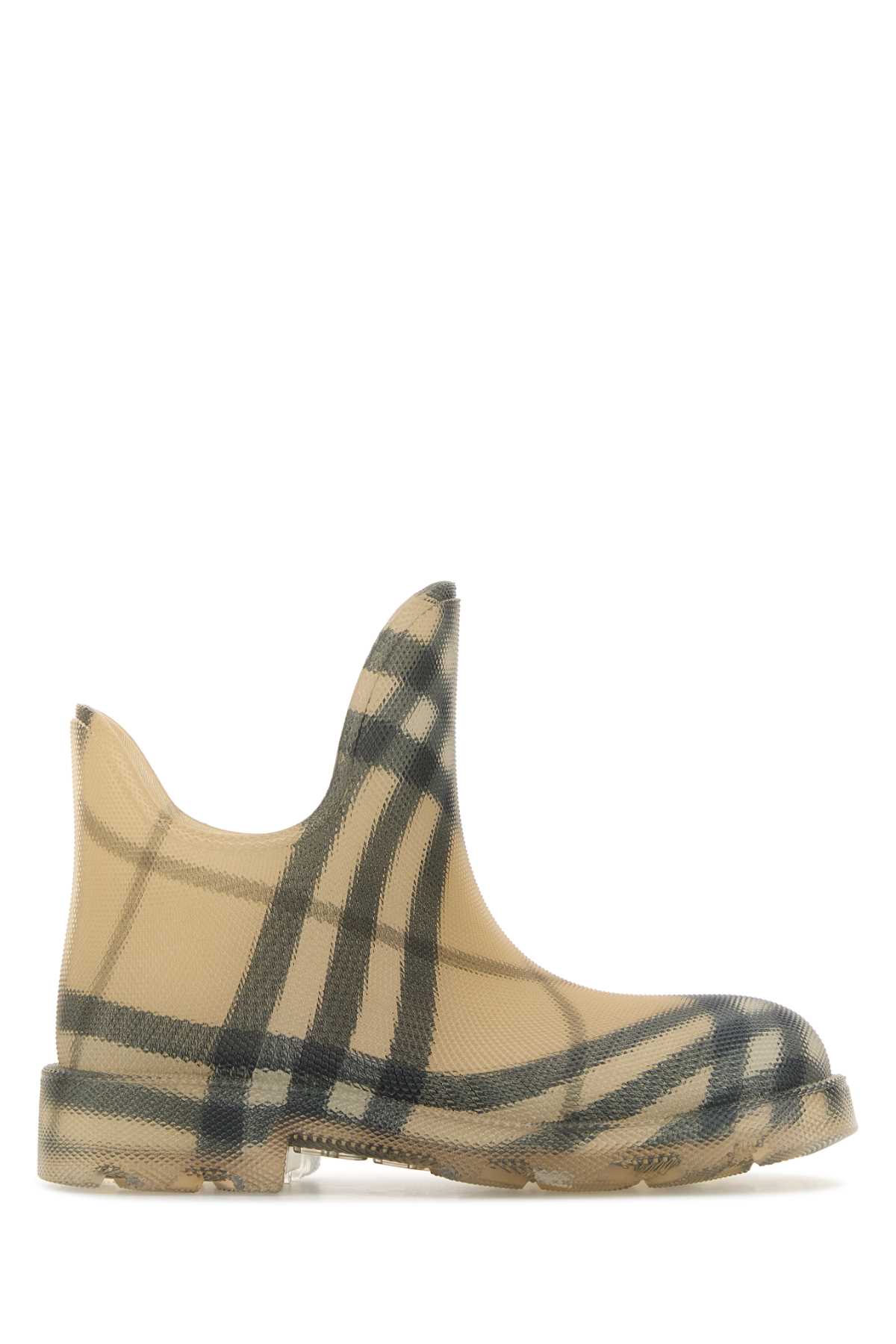 Shop Burberry Printed Rubber Ankle Boots In Grainipcheck