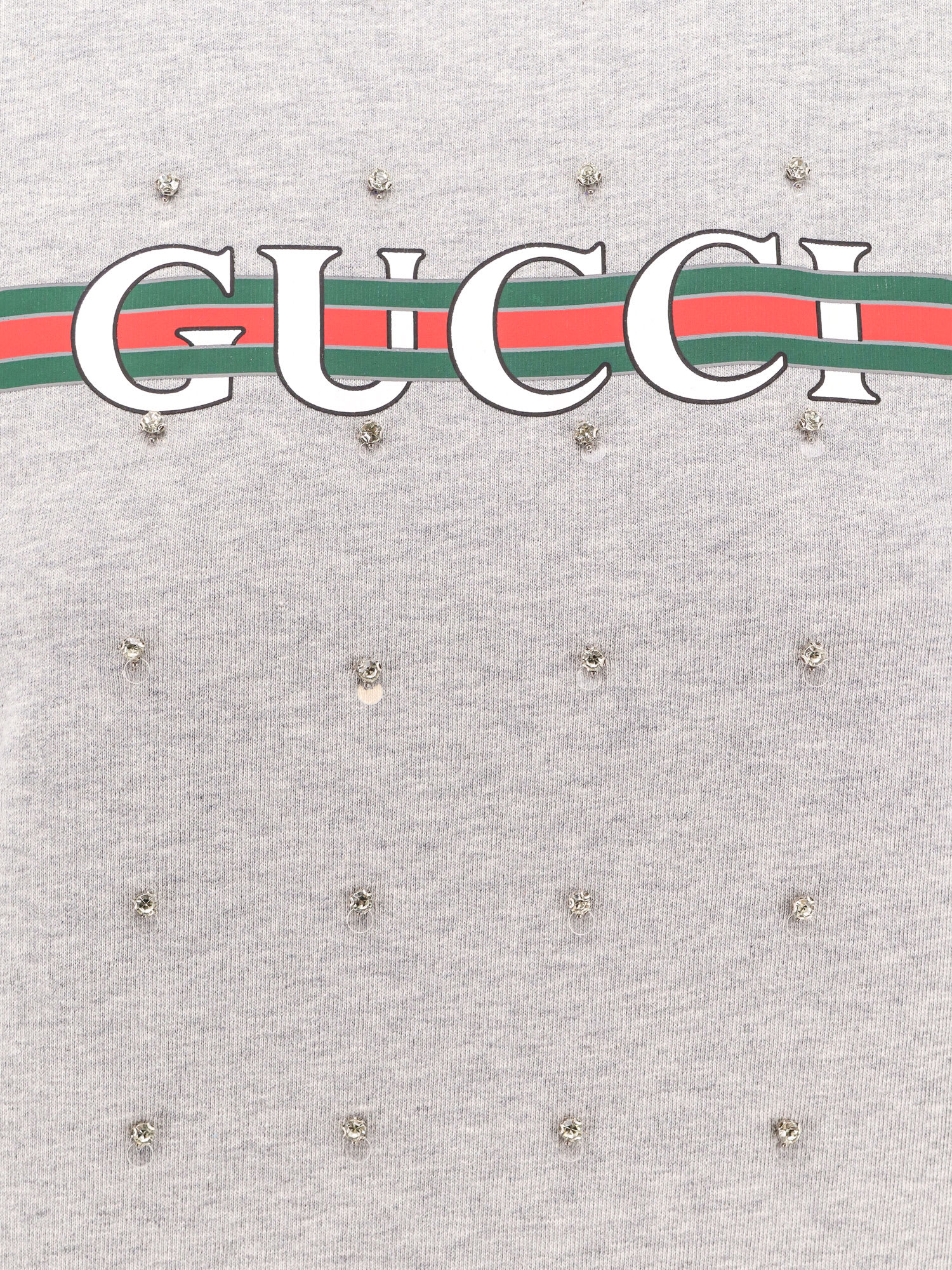 Gucci Cotton Sweatshirt With All-over Rhinestones