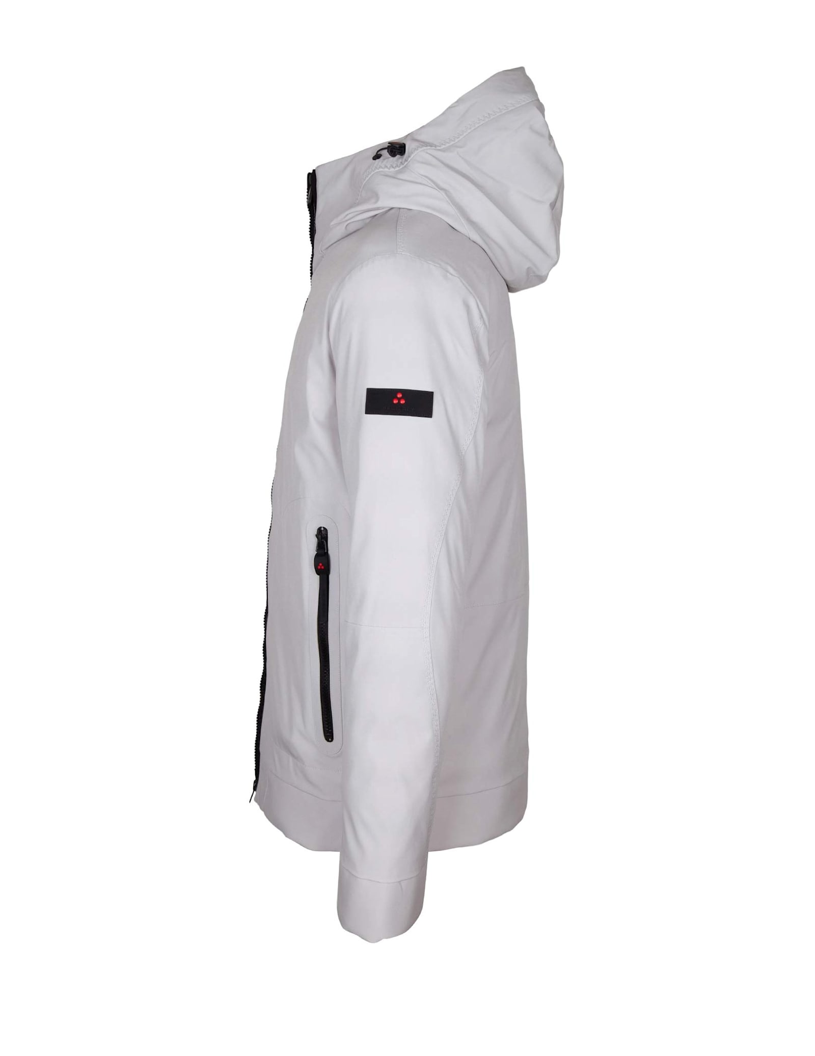 Peuterey Short Jacket In Stretch Polyester Canvas Bonded To Jersey In Gray