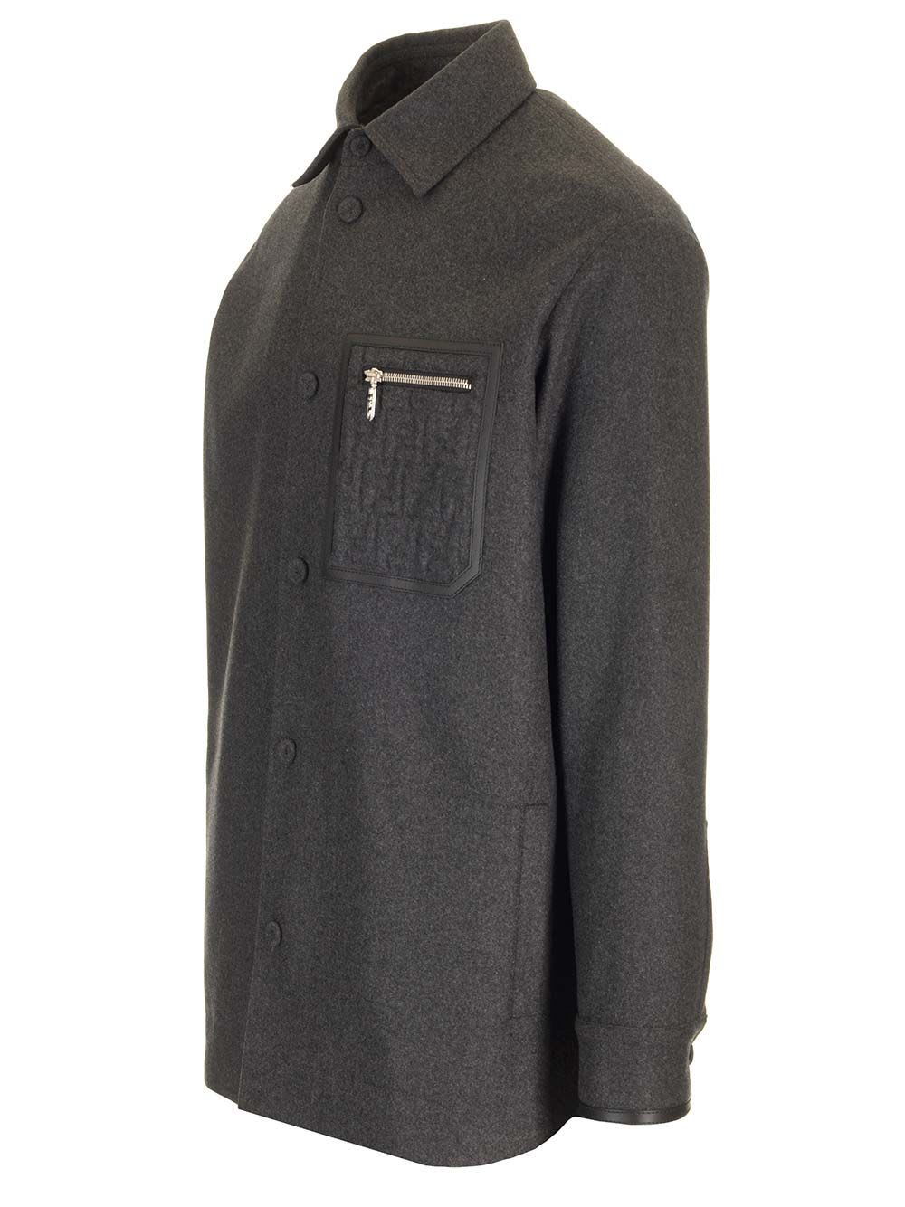 Shop Fendi Cashmere Go To Jacket In Grey