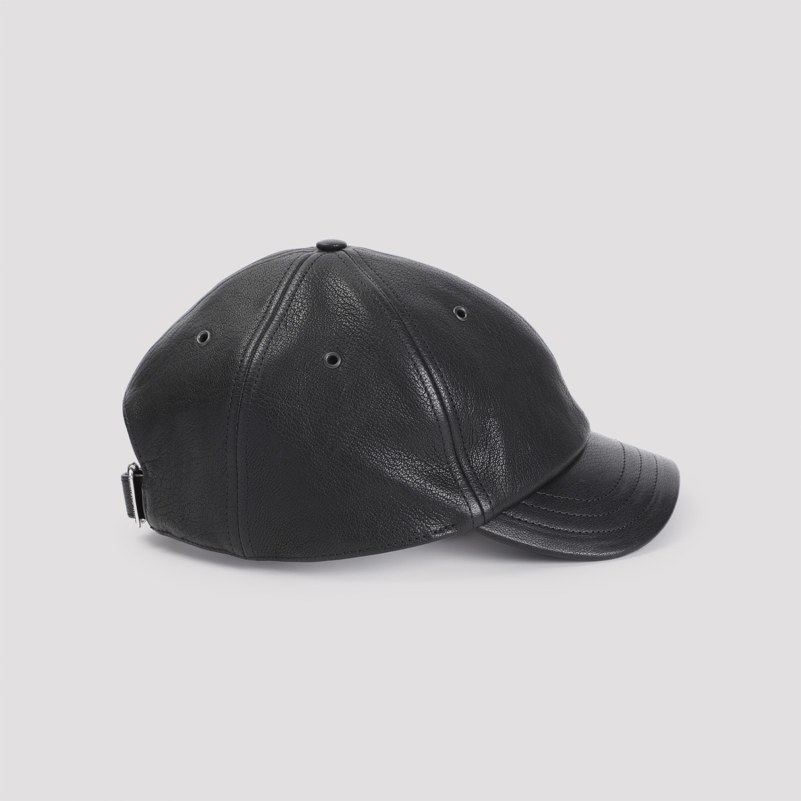 Shop Saint Laurent Leather Cap In Black