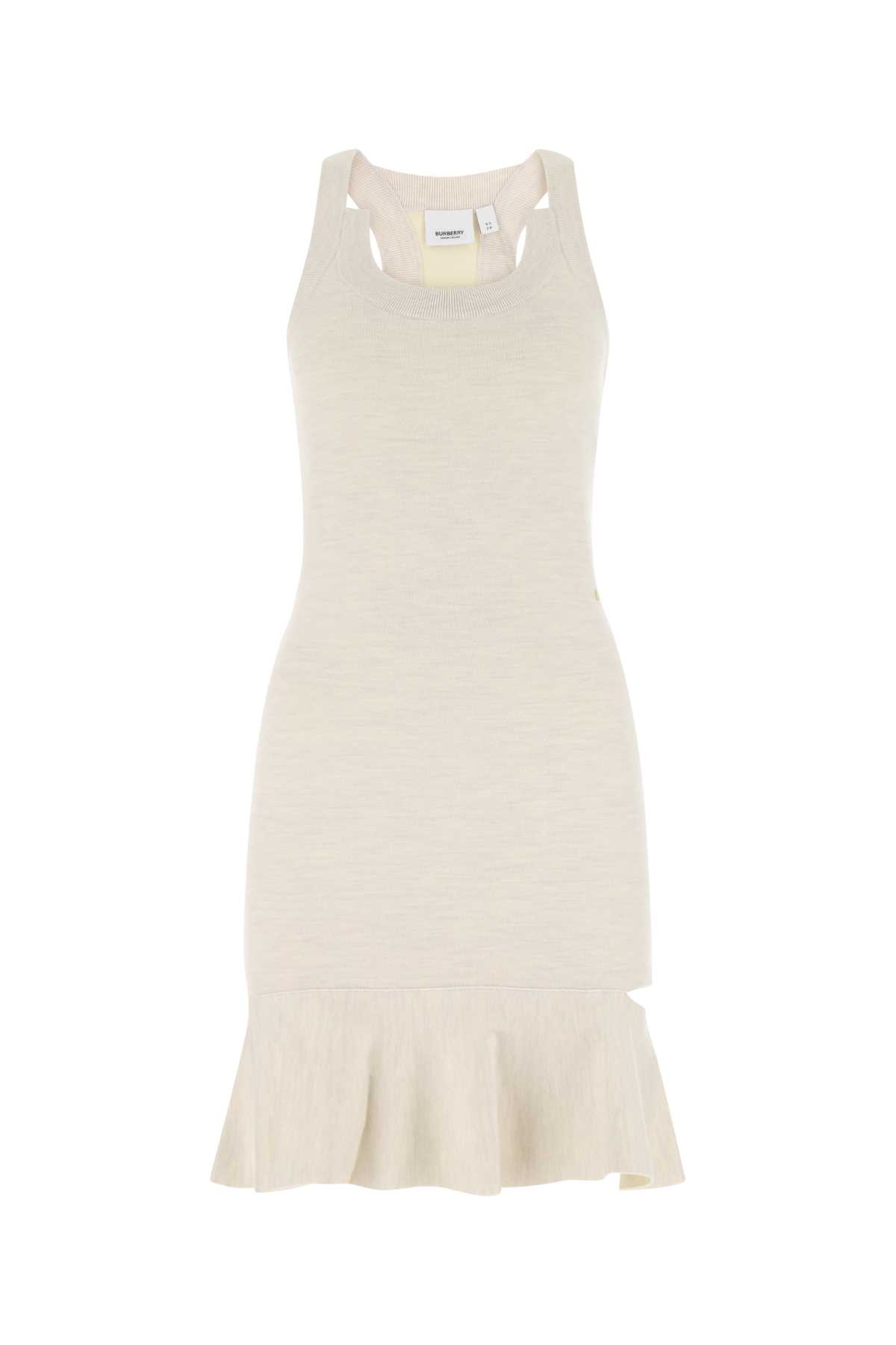 Shop Burberry Melange Sand Stretch Silk Blend Mini Dress In A2151