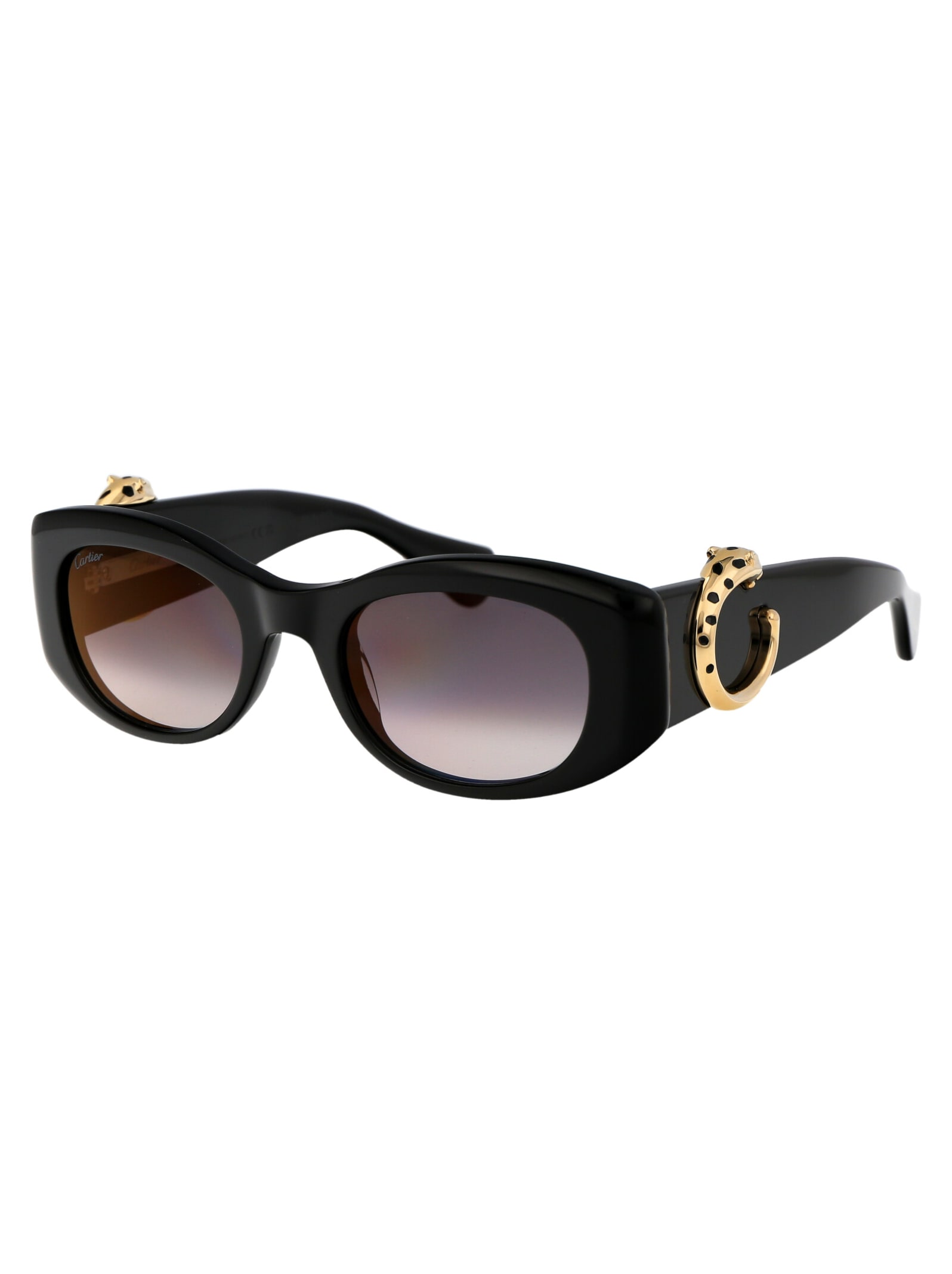 Shop Cartier Ct0472s Sunglasses In 001 Black Black Grey
