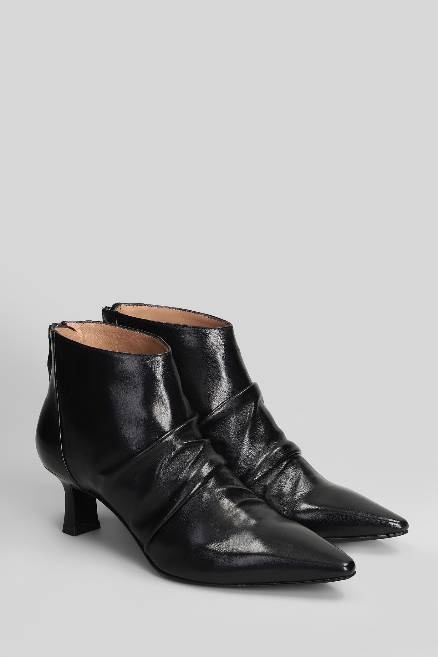 The Seller High Heels Ankle Boots In Black Leather In Black
