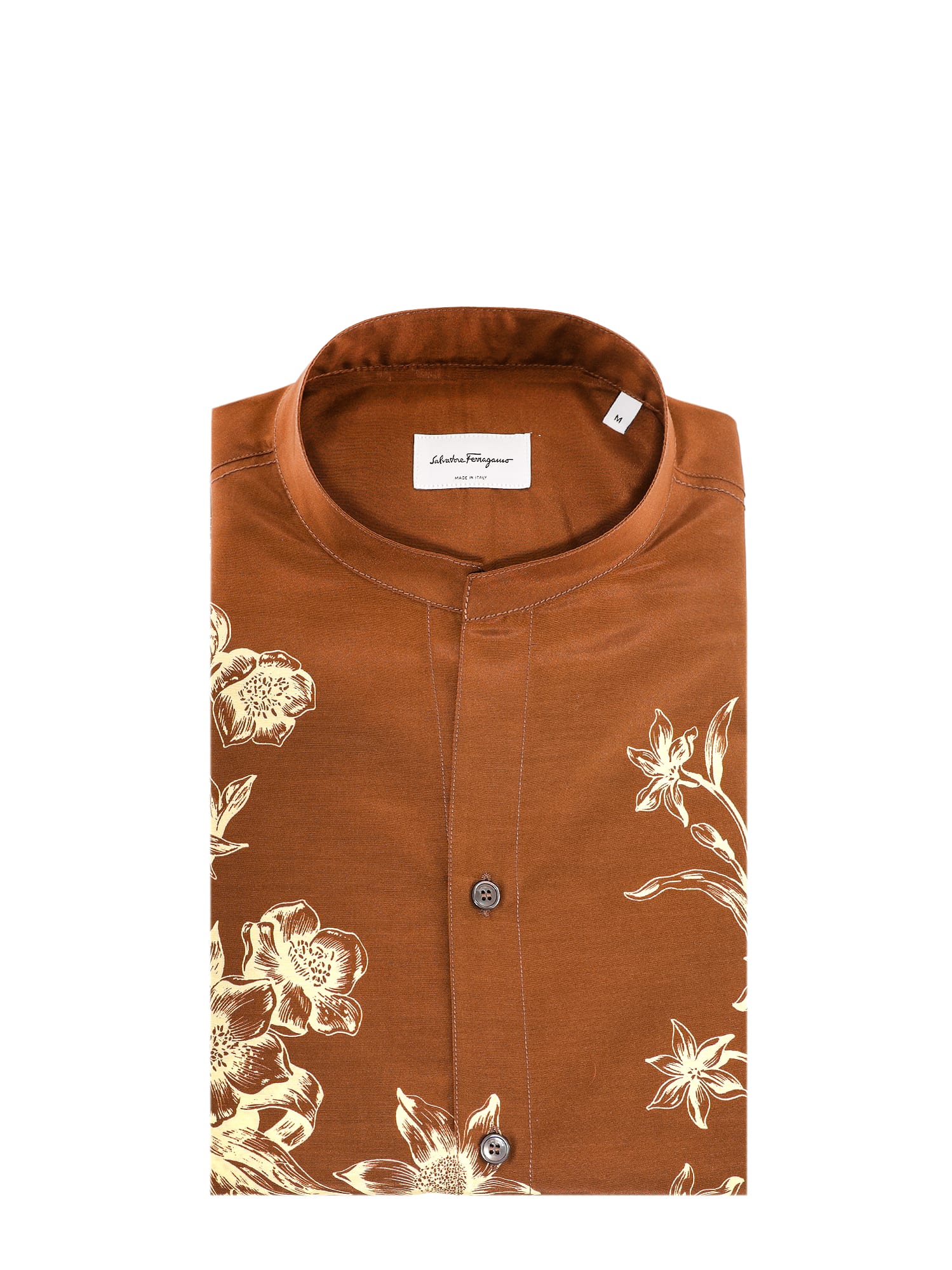 FERRAGAMO SHIRT,140653743892 MARRONE