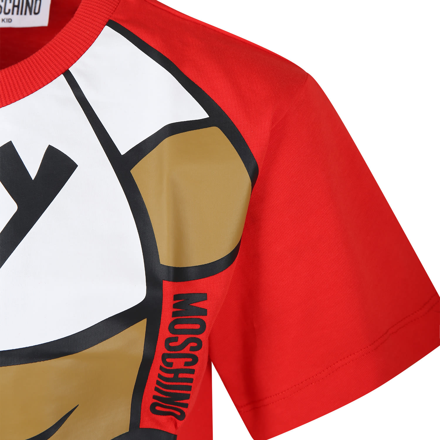 Shop Moschino Red T-shirt For Boy With Teddy Bear