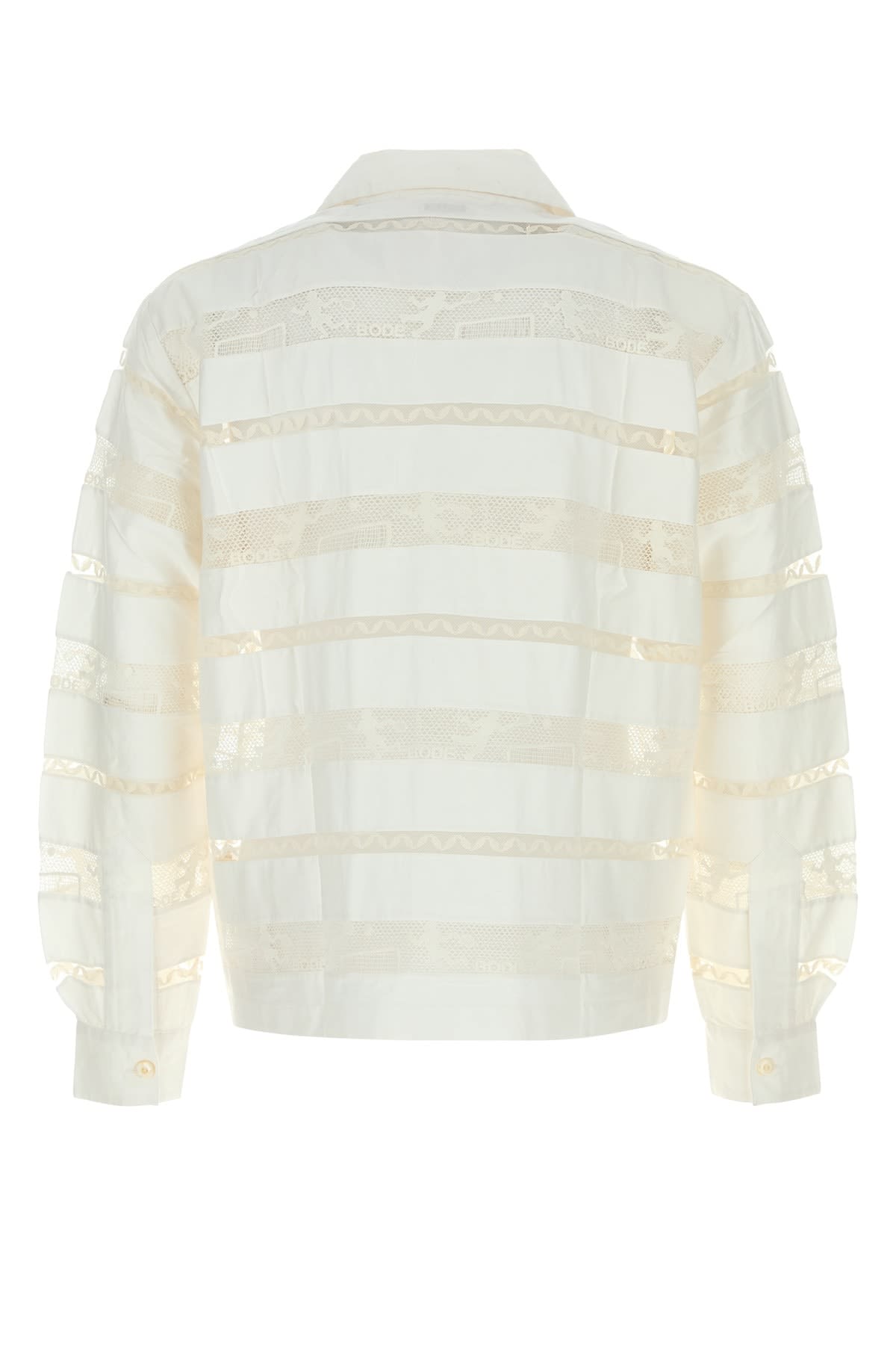 Bode White Poplin Shirt In Cream
