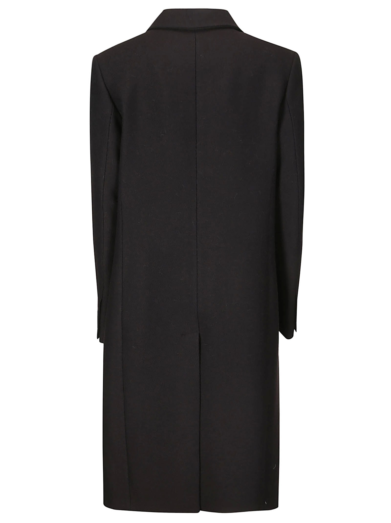 Low Classic Wool Twill Single Mac Coat In Black Purple