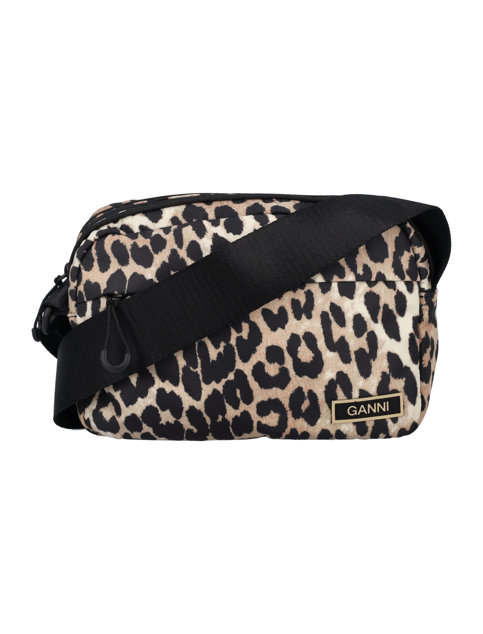 ganni leopard fanny pack