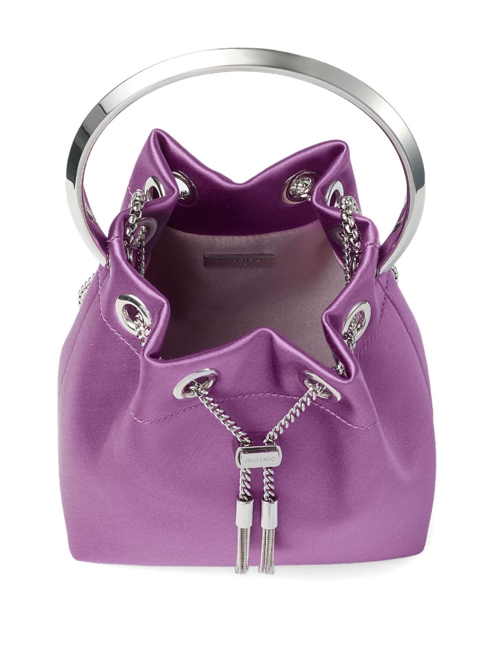 Jimmy Choo Bon Bon Leather Bucket Bag In Purple