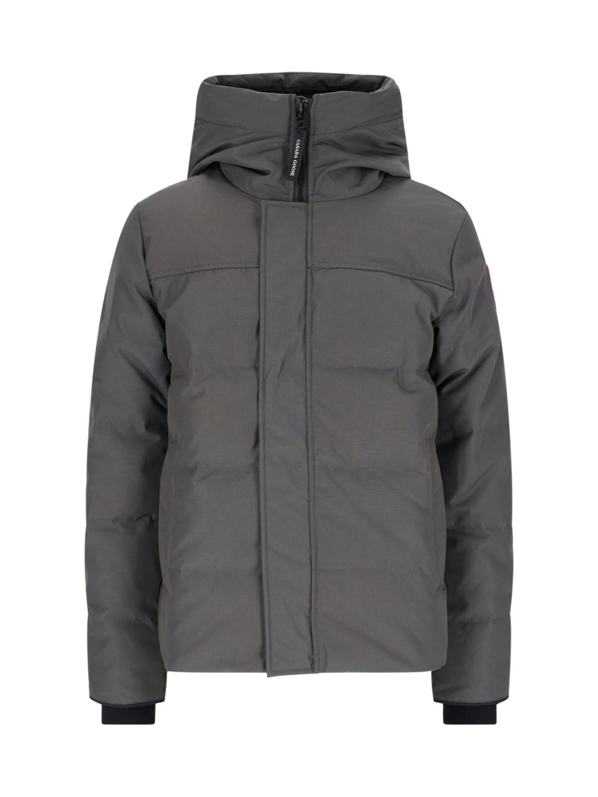 Shop Canada Goose Macmillan Grey Cotton Blend Down Jacket