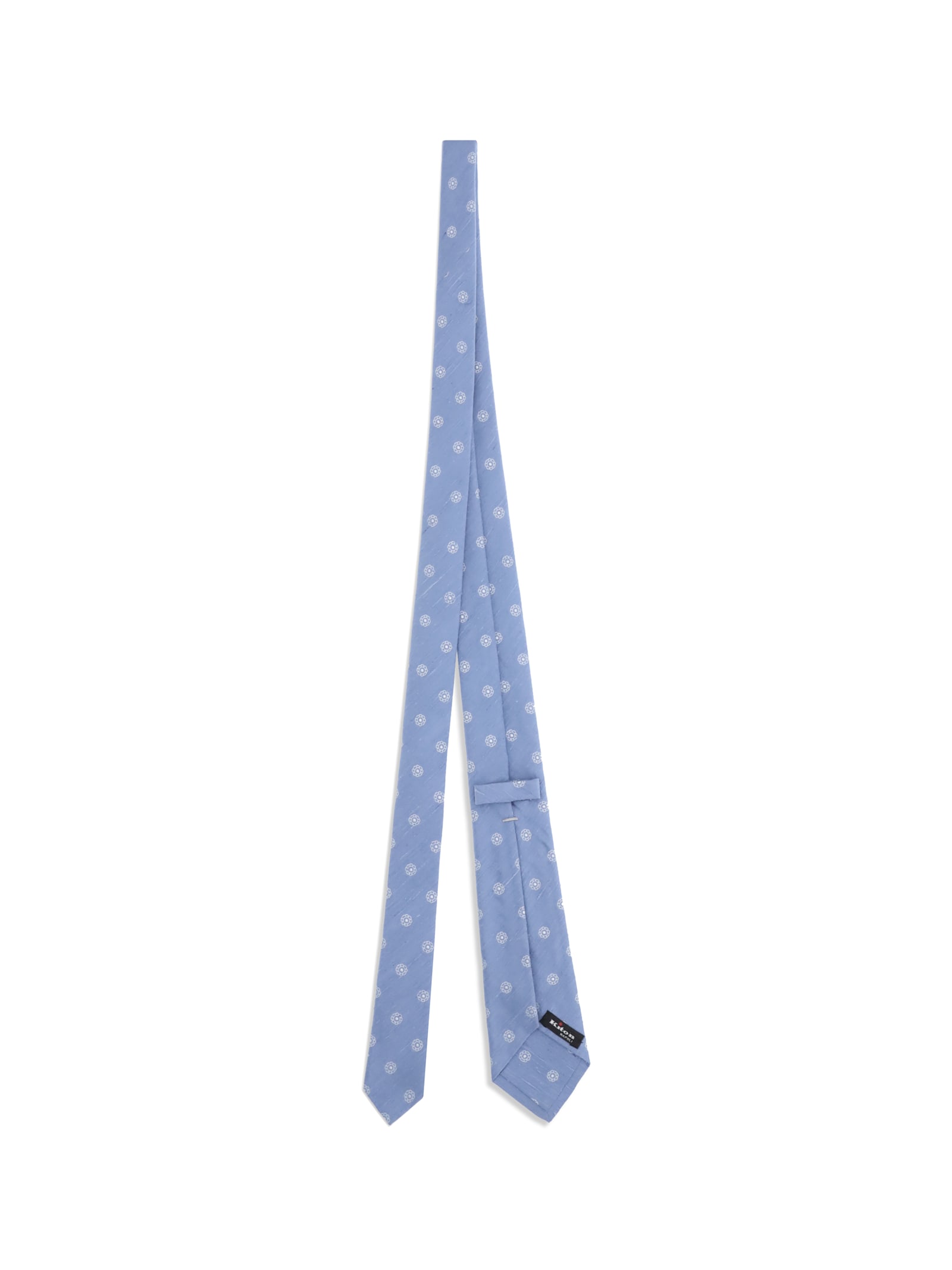 Kiton Flower Patterned Tie In Blue