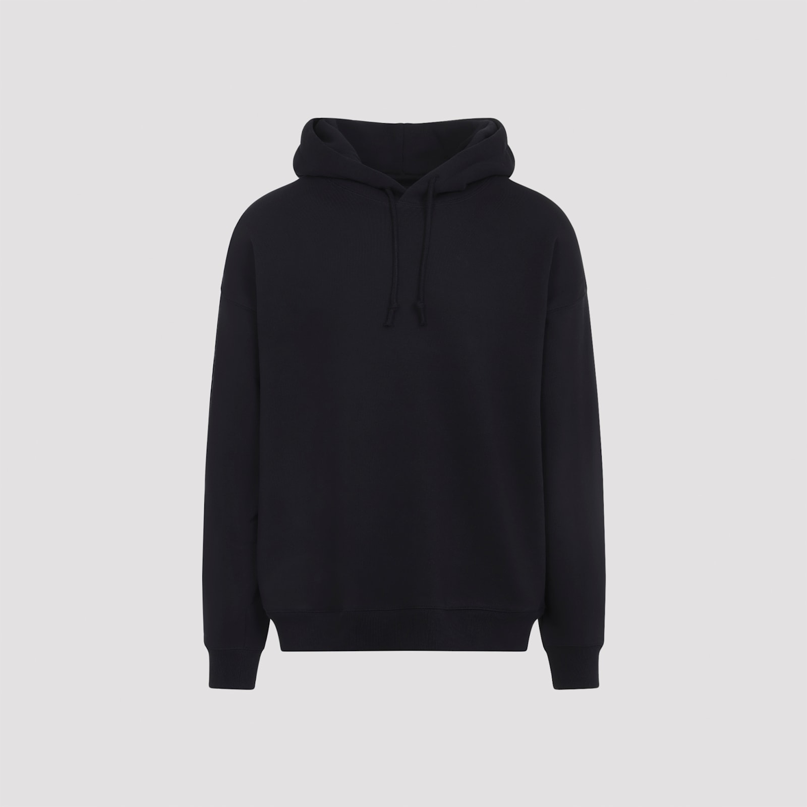 Y-3 Graphic Black Cotton Hoodie With Contrasting White Artwork In Black
