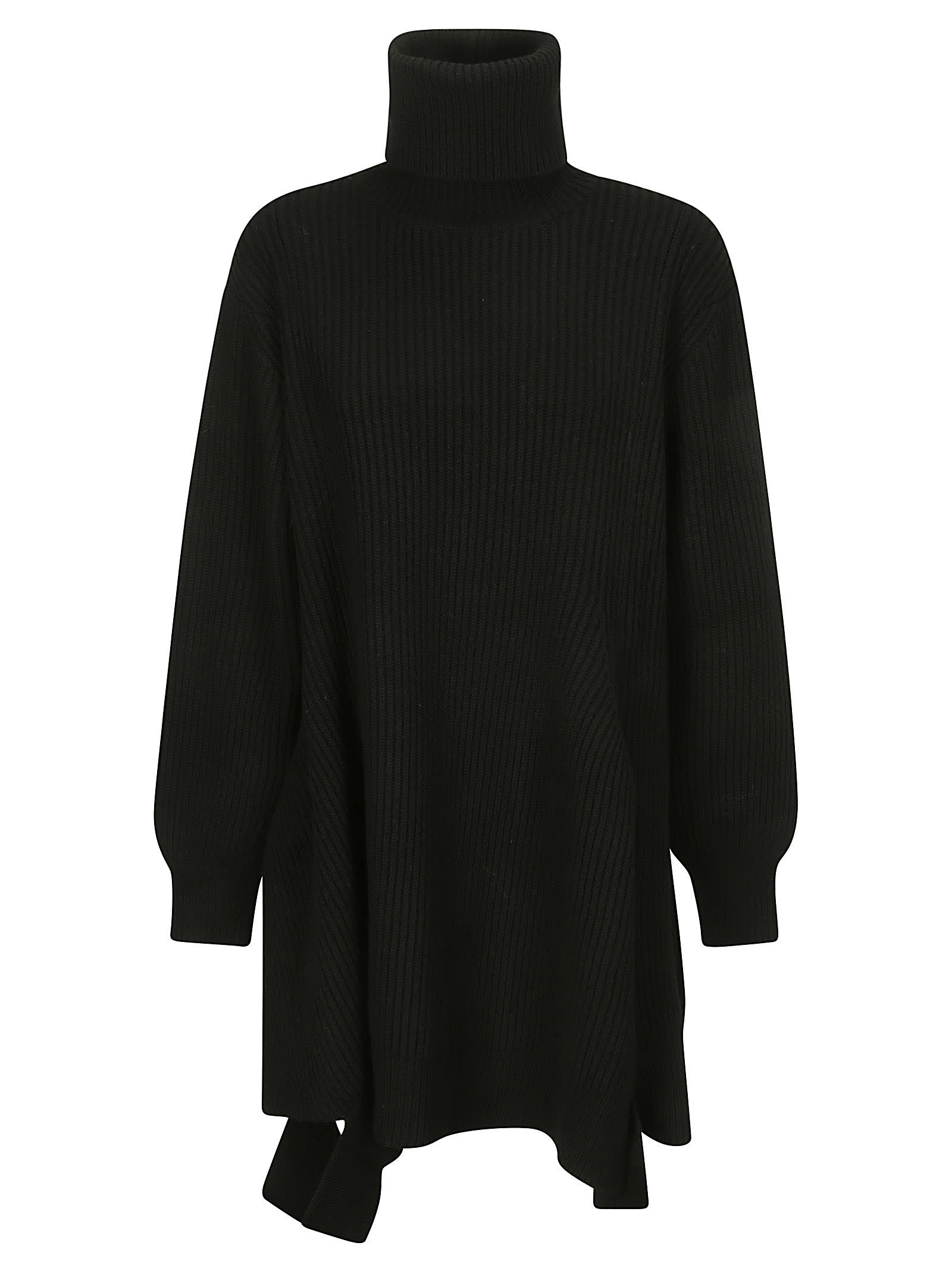 Shop Yohji Yamamoto R-wide High Neck Dress In Black