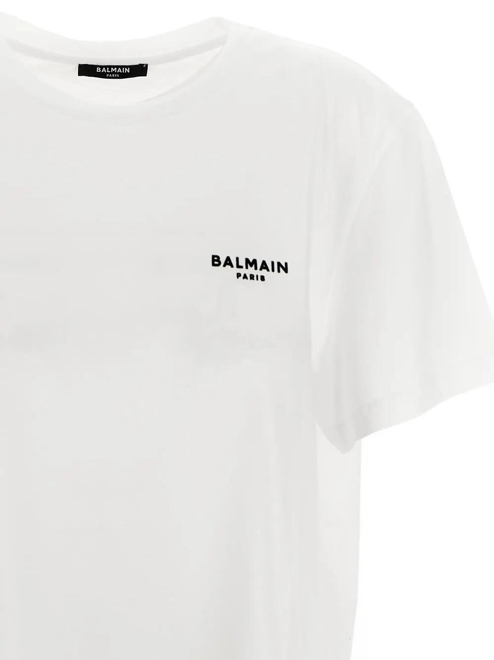Shop Balmain T-shirt Wirth Logo In Bianco/nero