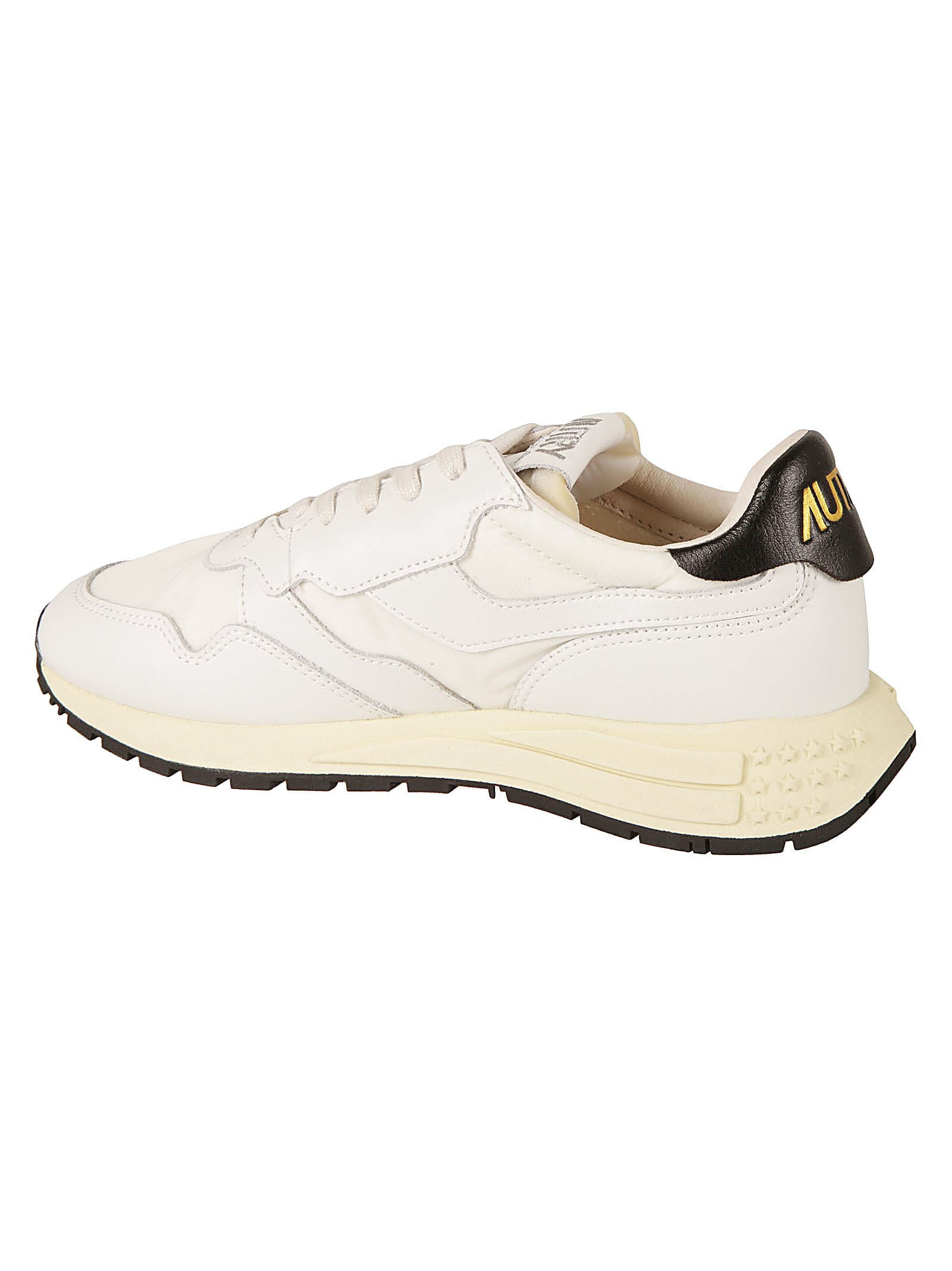 Shop Autry Logo Patched Sneakers In White/white