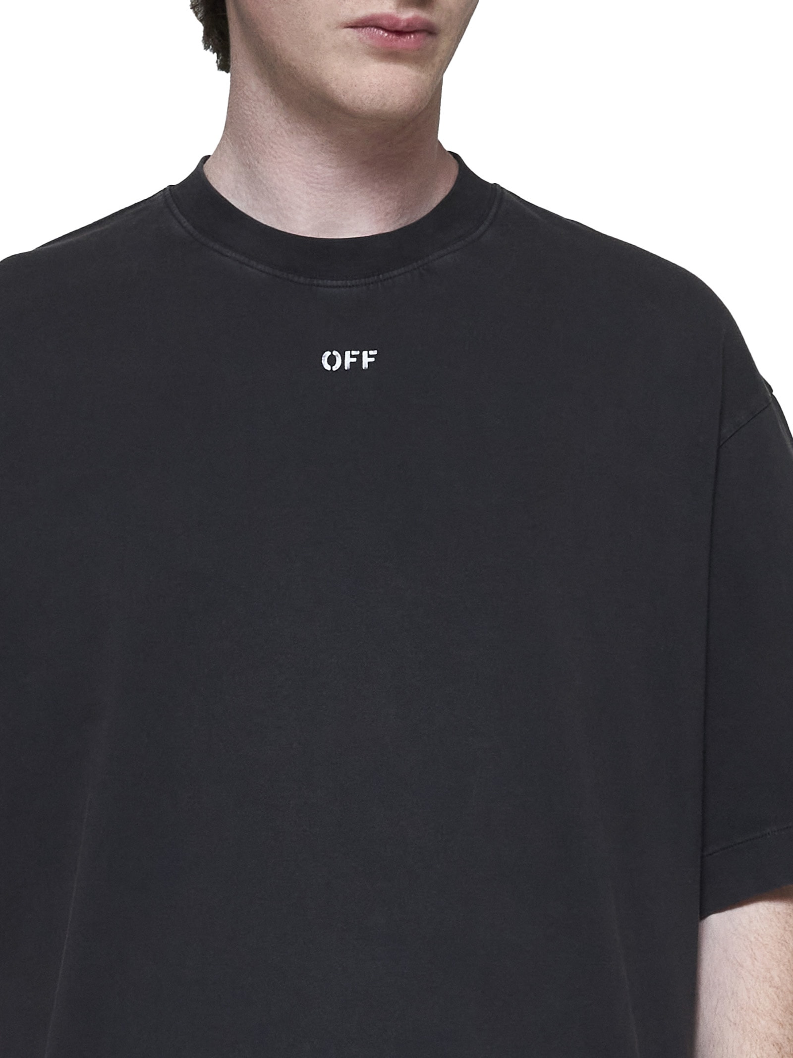 Shop Off-white T-shirt In Black Grey