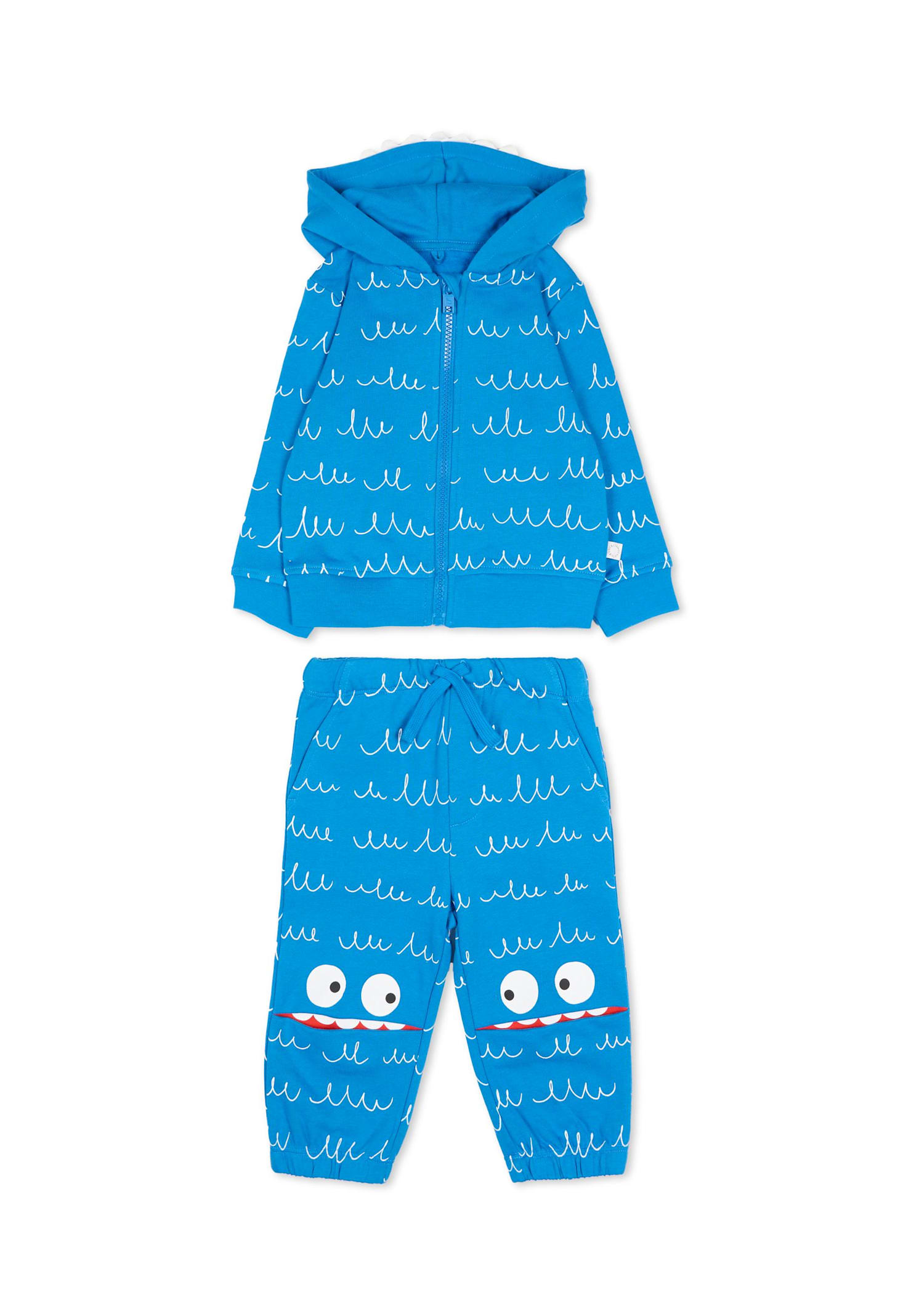 Stella Mccartney Blue Yeti Tracksuit For Baby Boy In Brown