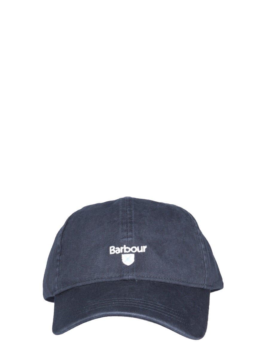 Shop Barbour Logo Embroidered Baseball Cap In Blue