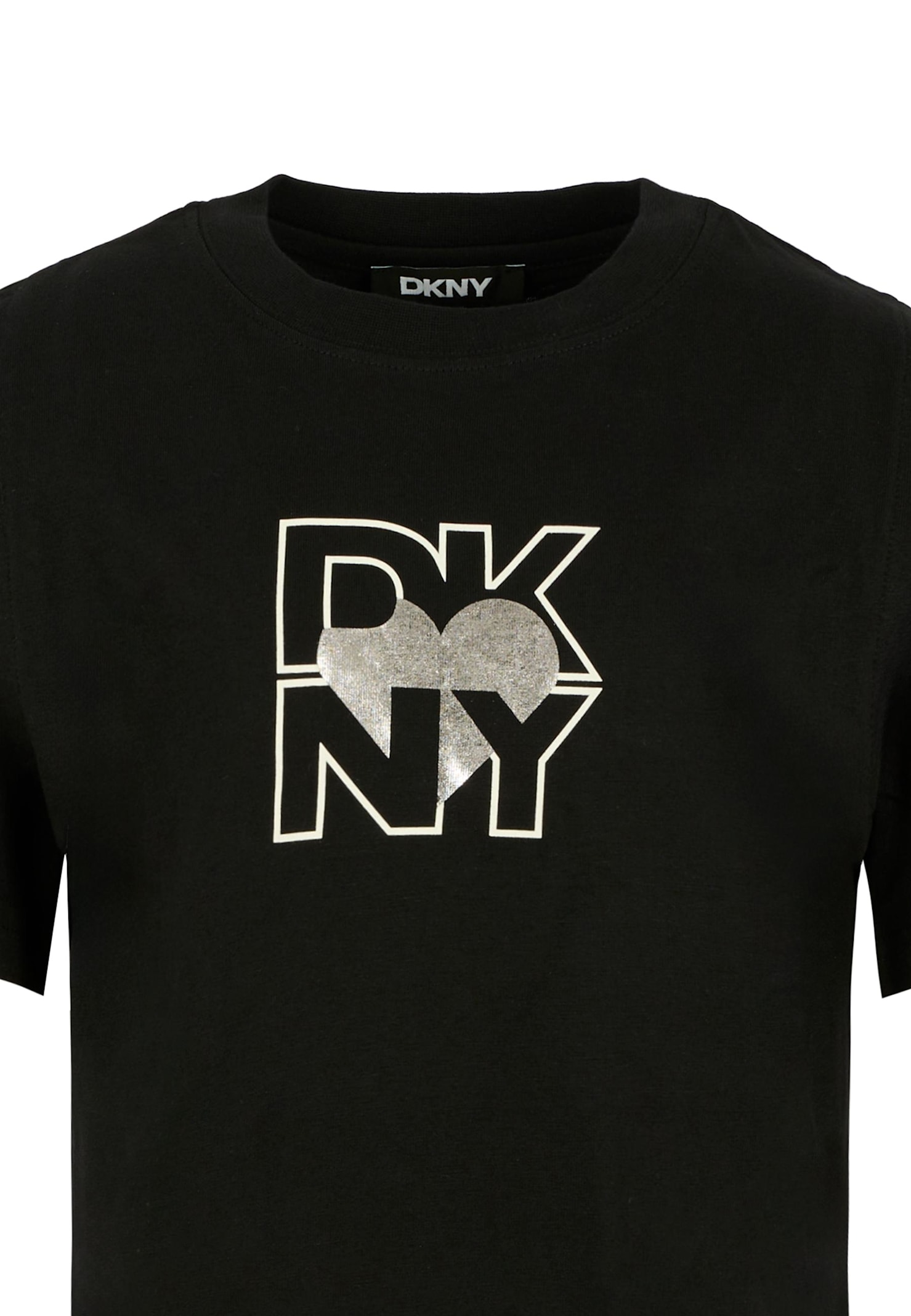 Dkny Black T-shirt For Girl With Logo In Black