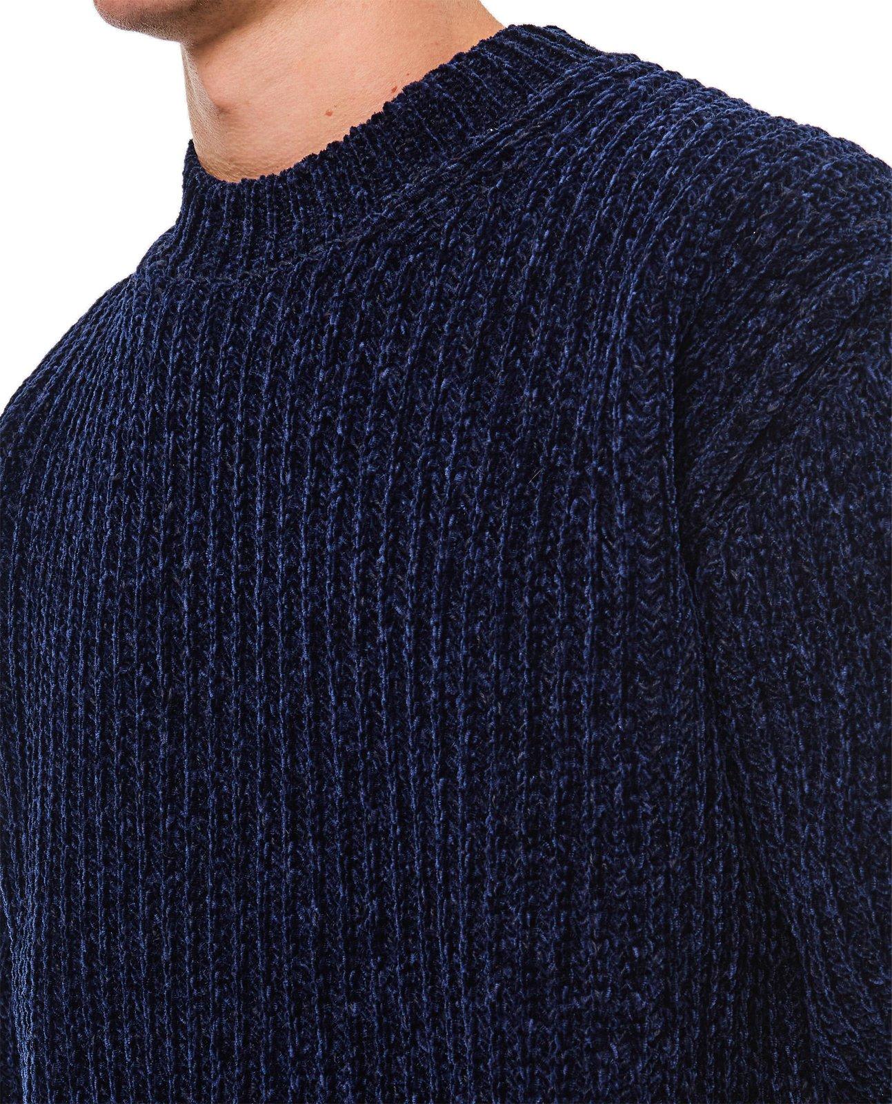 Junya Watanabe Crewneck Knitted Jumper In Blue