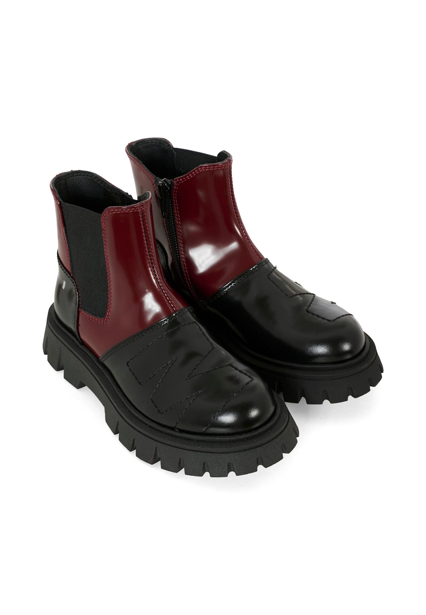 Marni Black Ankle Boots For Kids With Logo In Black