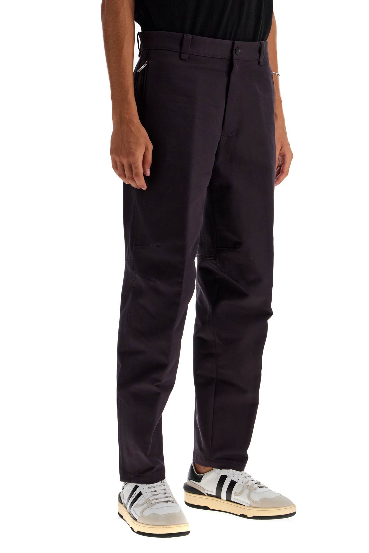 Shop Lanvin Biker Gabardine Trousers In Encre Japonaise (purple)