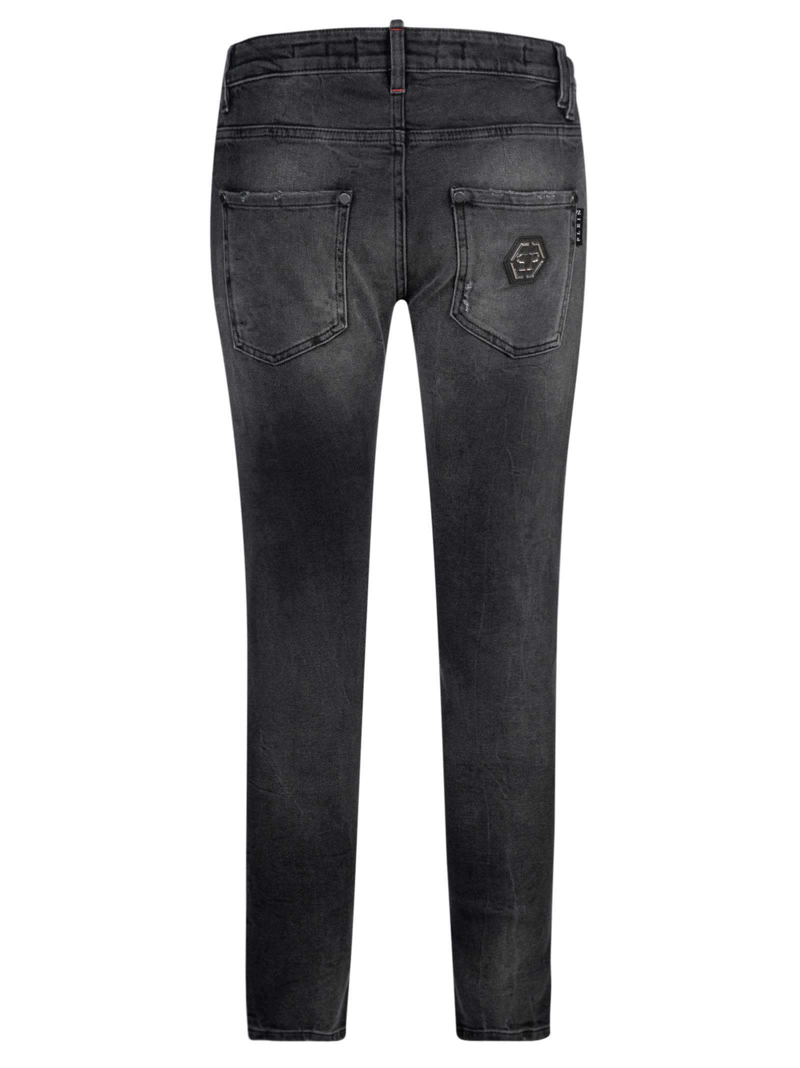Shop Philipp Plein Distressed Detail Skinny Jeans In Gd Midnight Sky