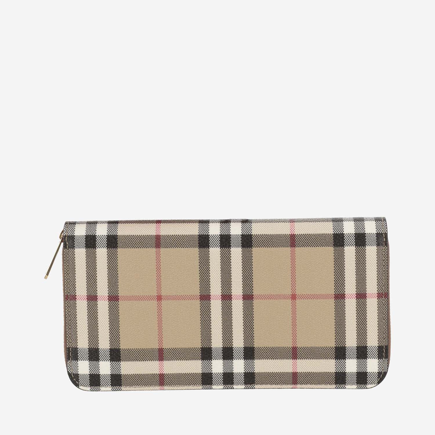 Shop Burberry Wallet With Check Pattern In Red