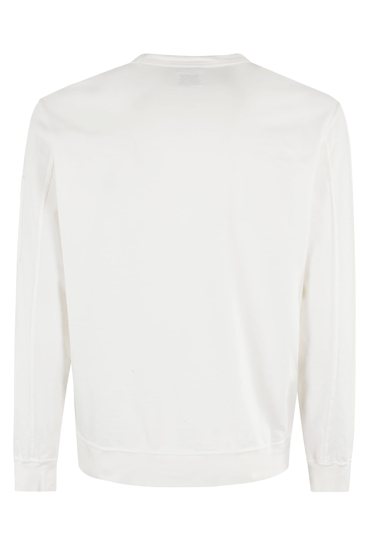C.p. Company C.p.company Crew Neck Sweatshirt With Pocket Detail In Gauze White