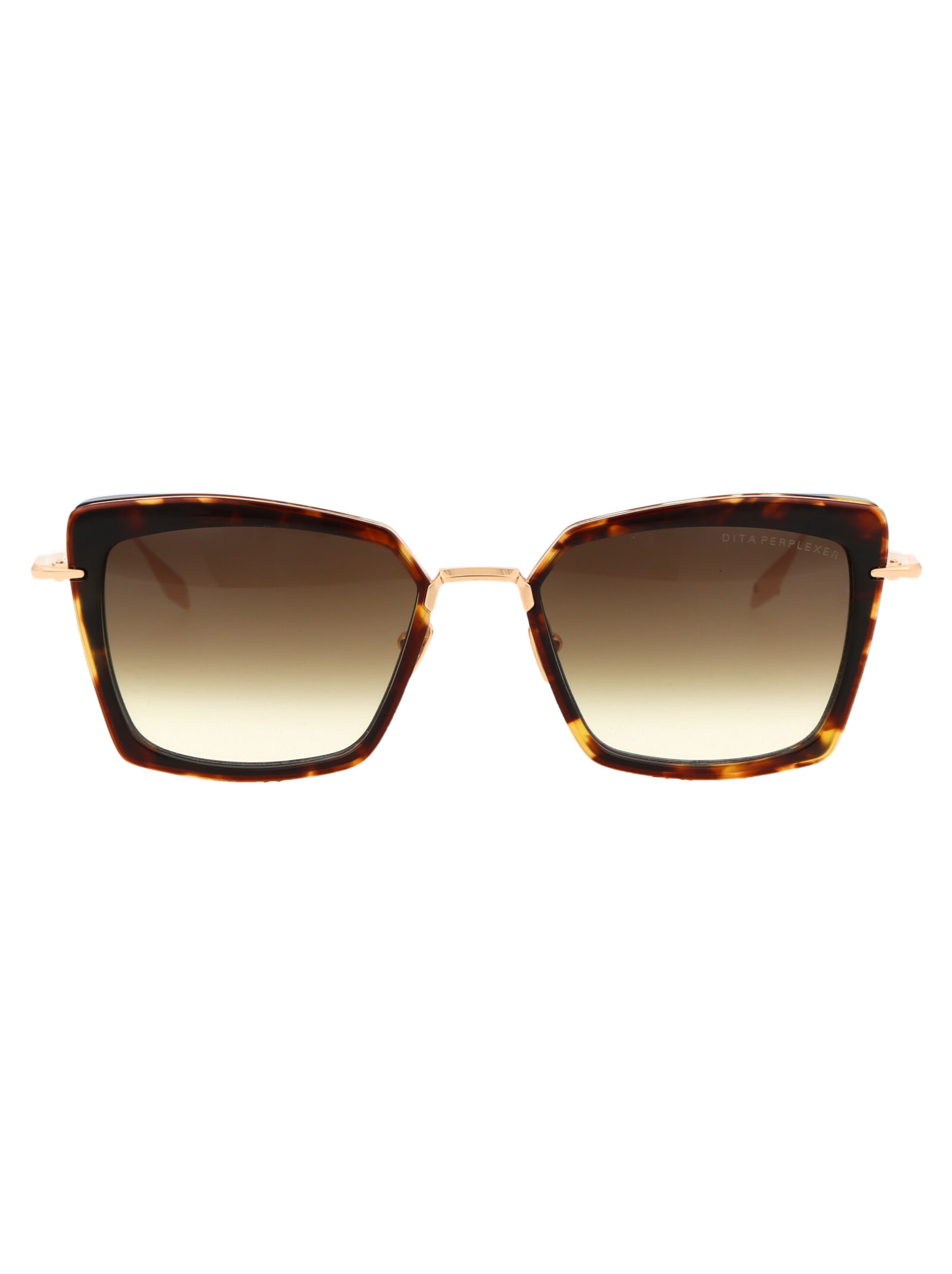 Shop Dita Perplexer Sunglasses In Tortoise Haze - White Gold