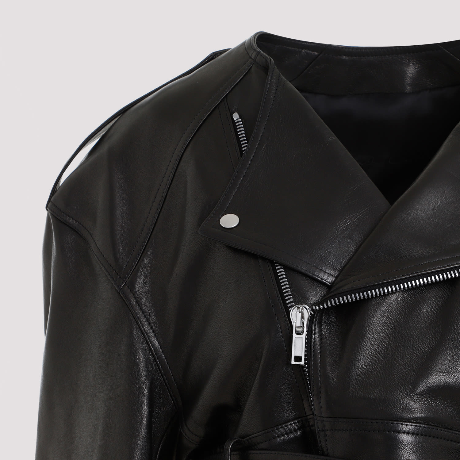 Shop Rick Owens Micro Biker Jacket In Black