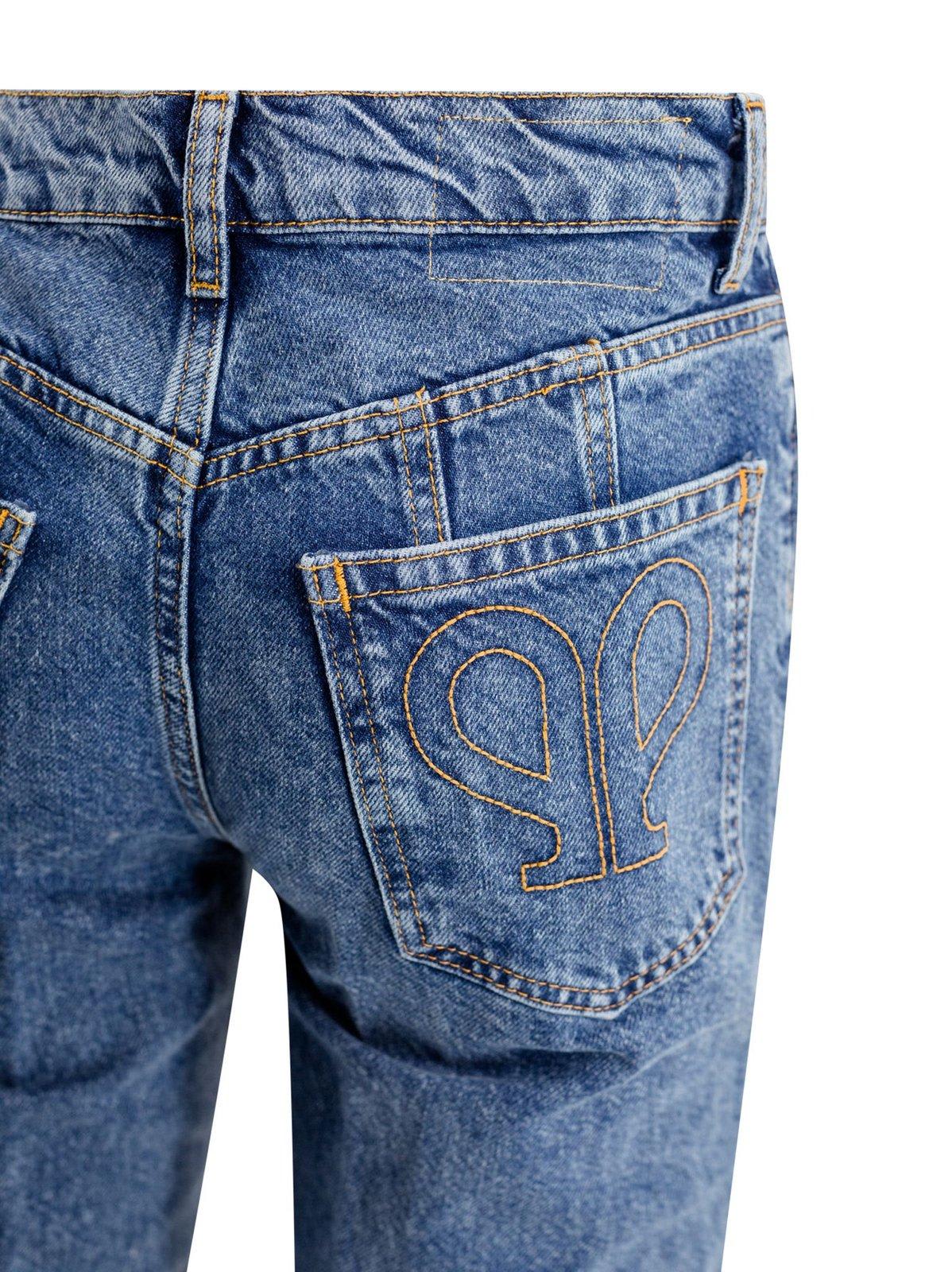 Shop Philosophy Di Lorenzo Serafini High-waist Cropped Slim-cut Jeans In Azzurro