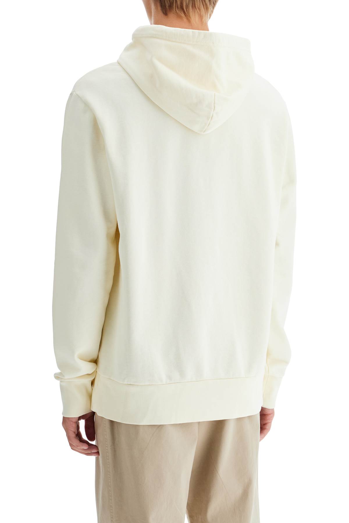 Shop Polo Ralph Lauren Hooded Sweatshirt With Embroidered Pony In Clubhouse Cream