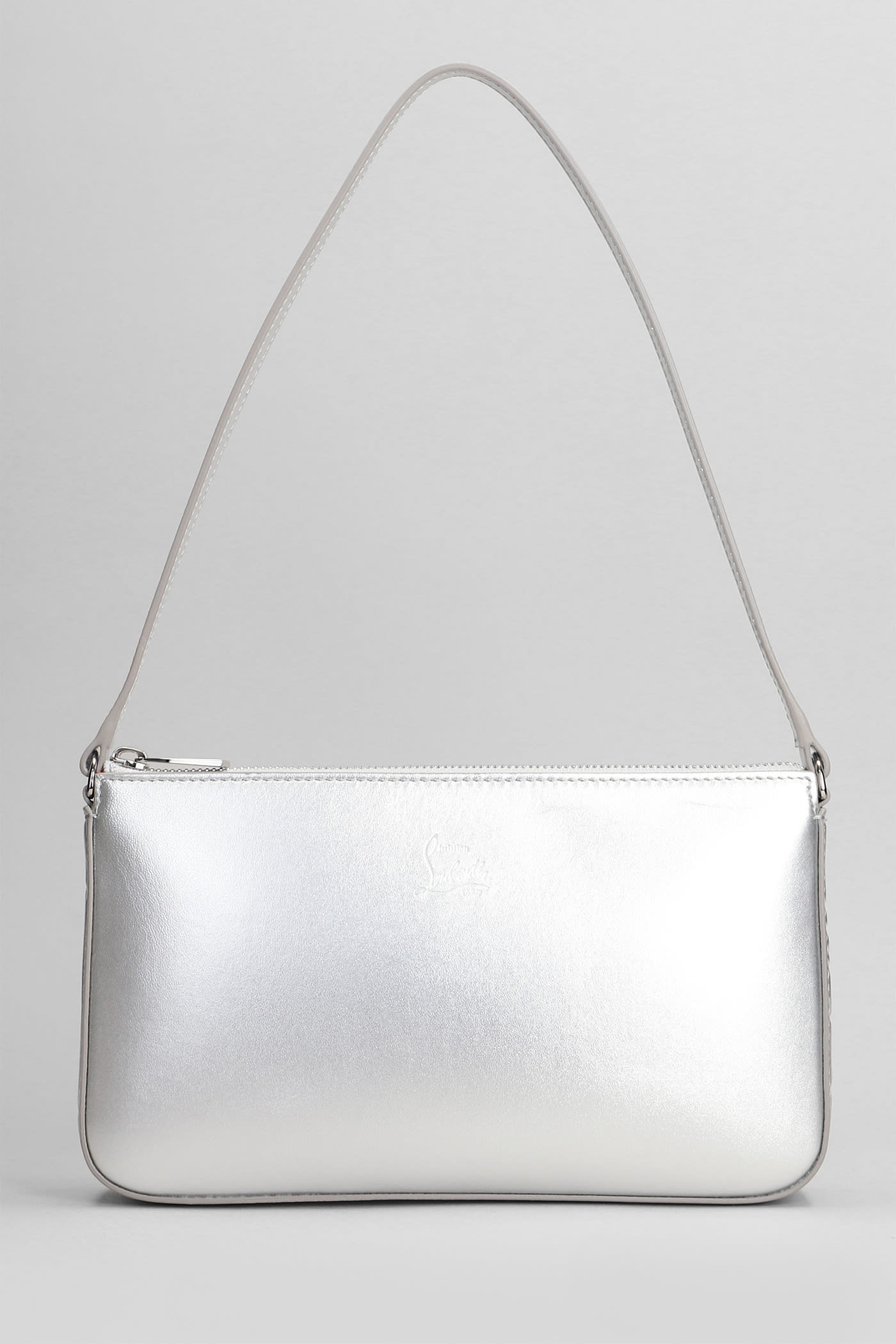 Shop Christian Louboutin Loubila Shoulder Bag In Silver Leather