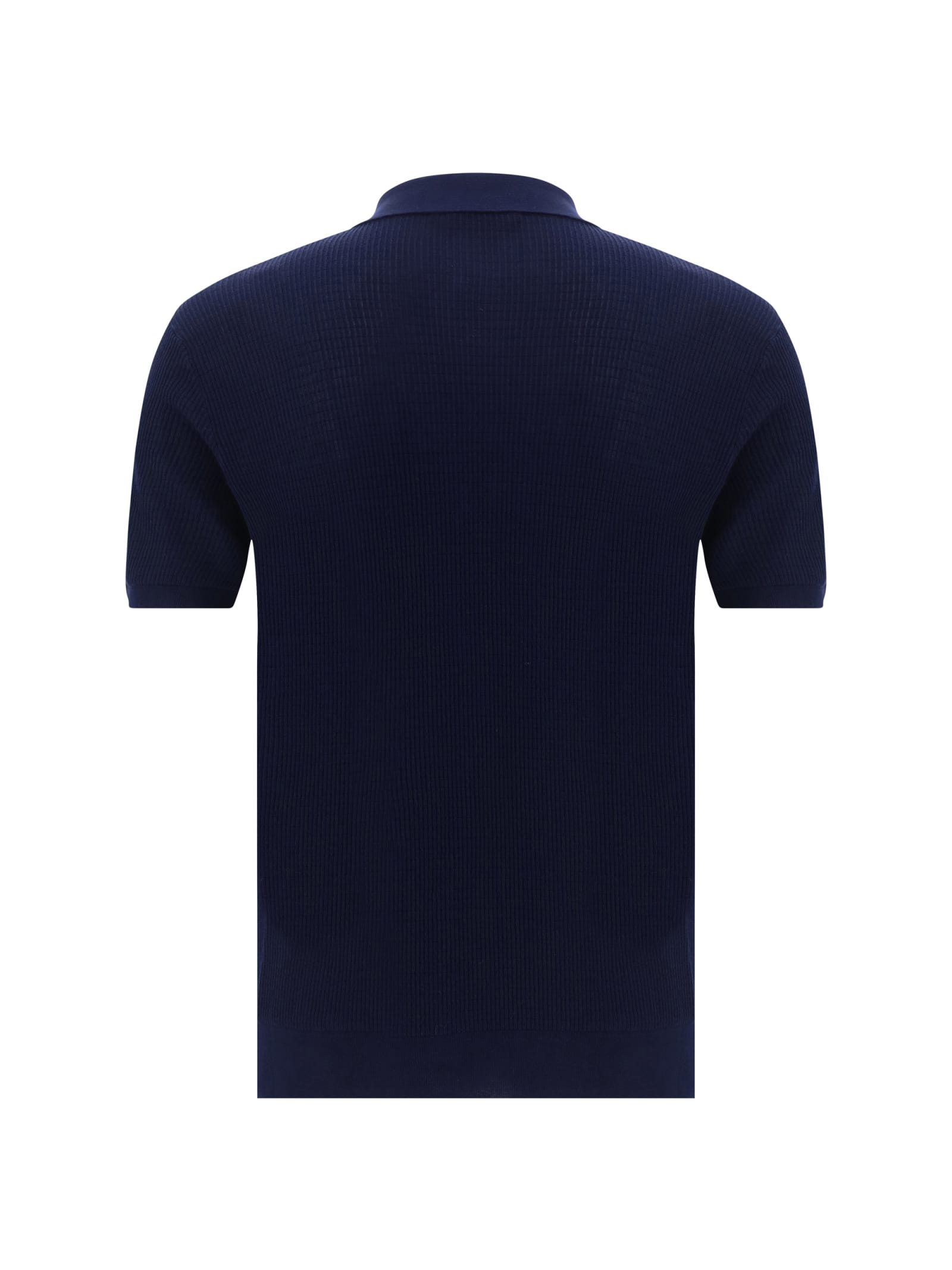 Shop Roberto Collina Polo Shirt In Navy