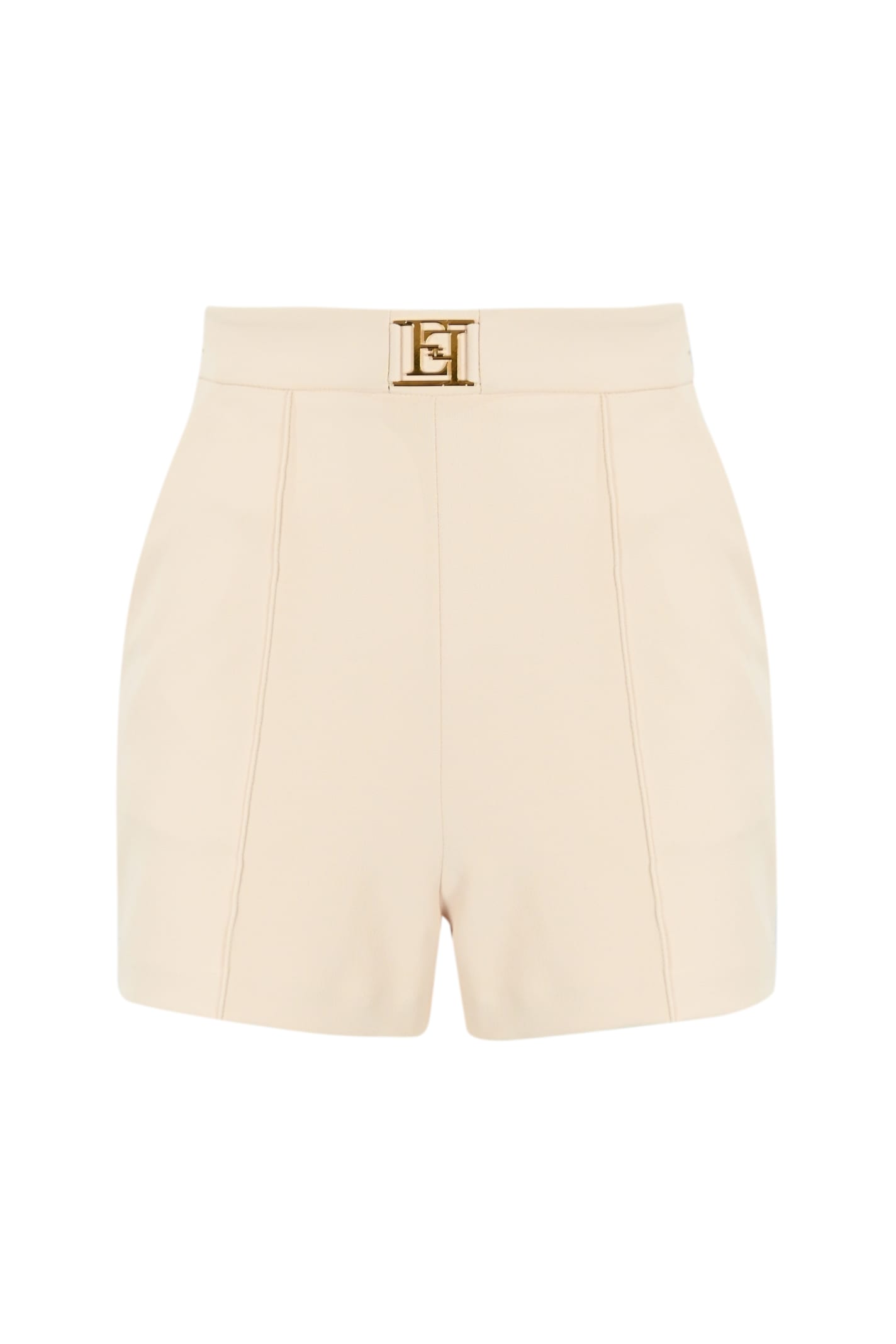 Crepe Shorts With Gold Plate